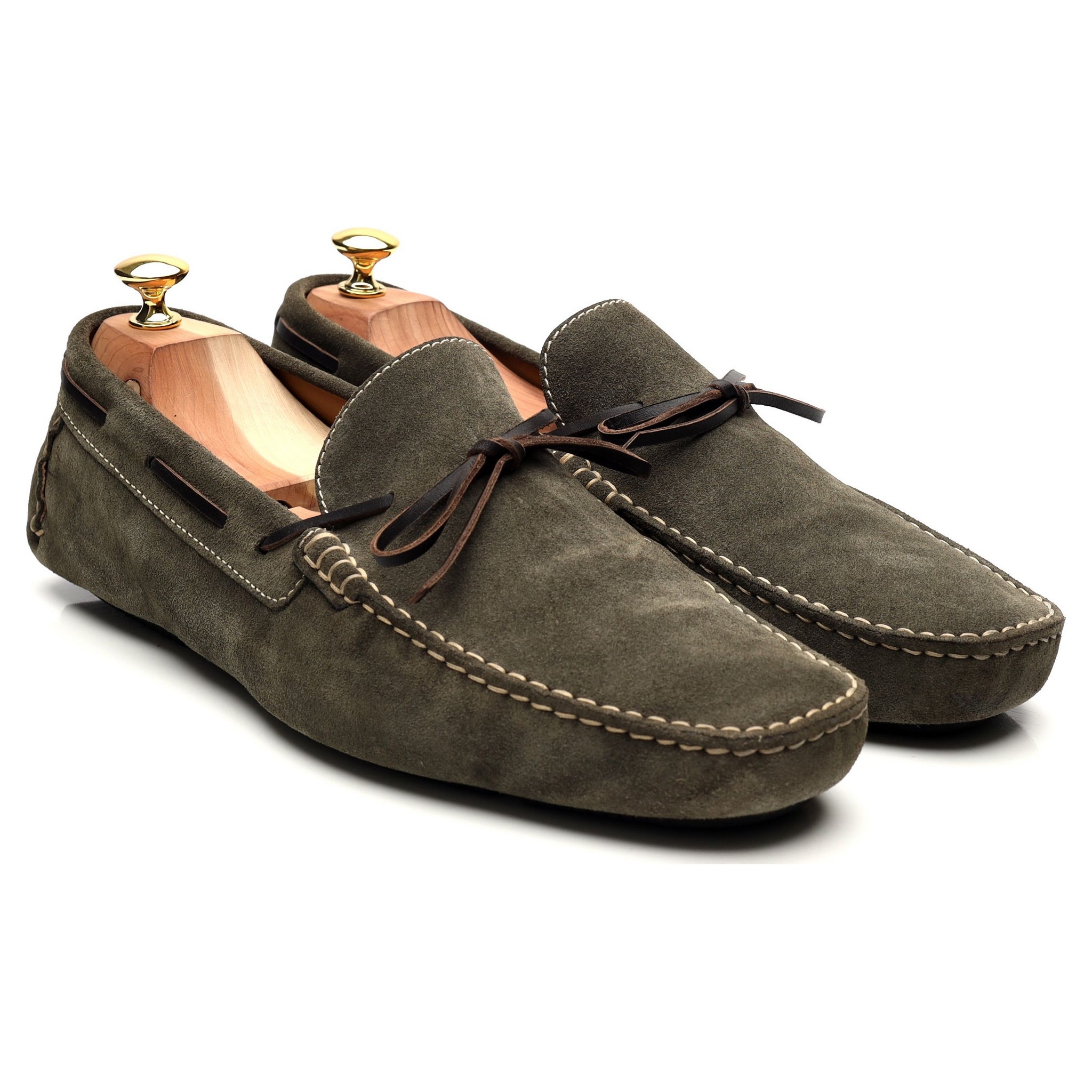 Crockett & Jones Napoli mocassins daim vert UK 11