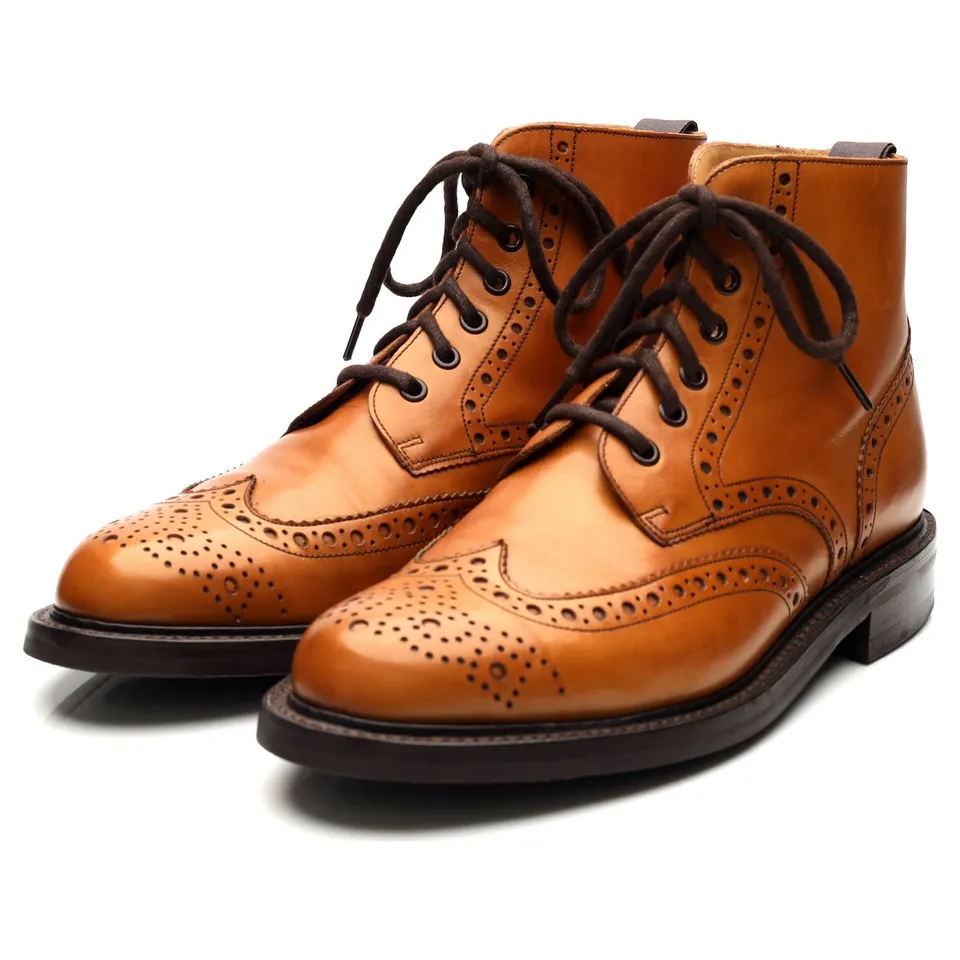 Barker Harrison boots cuir marron UK 9 semelle gomme