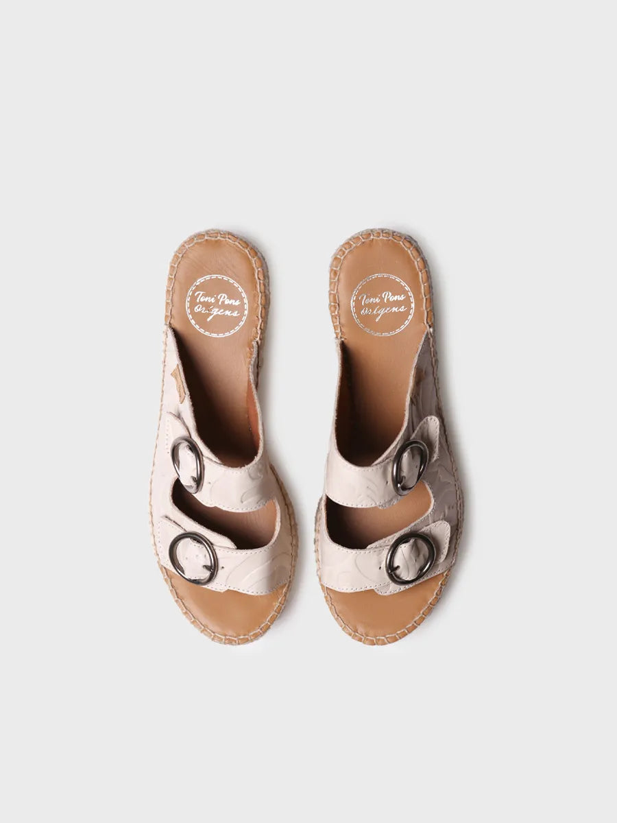 Toni Pons Idoia mule femme cuir compensé jute 7 cm