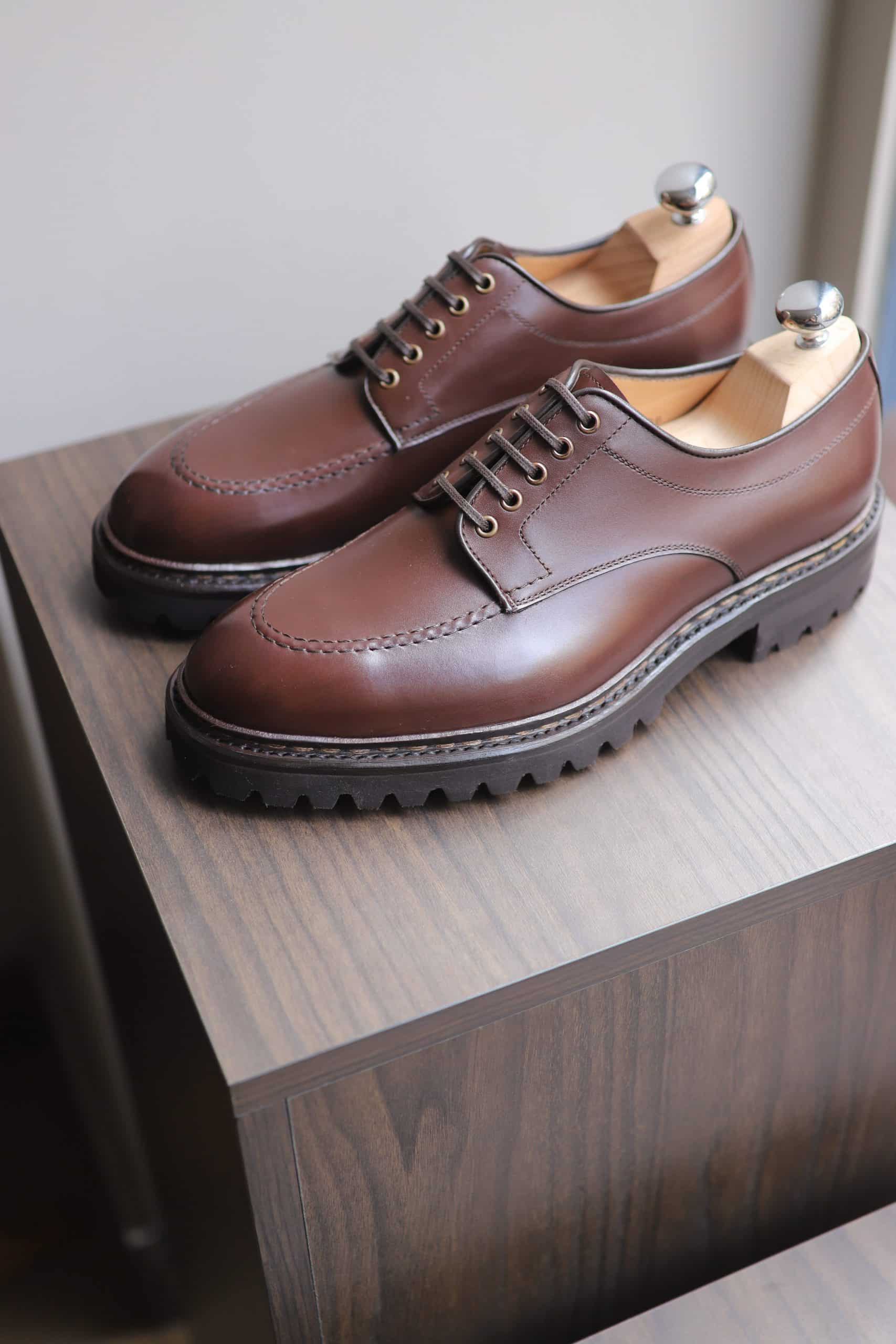 Malfroid Defender derby plateau cuir commando