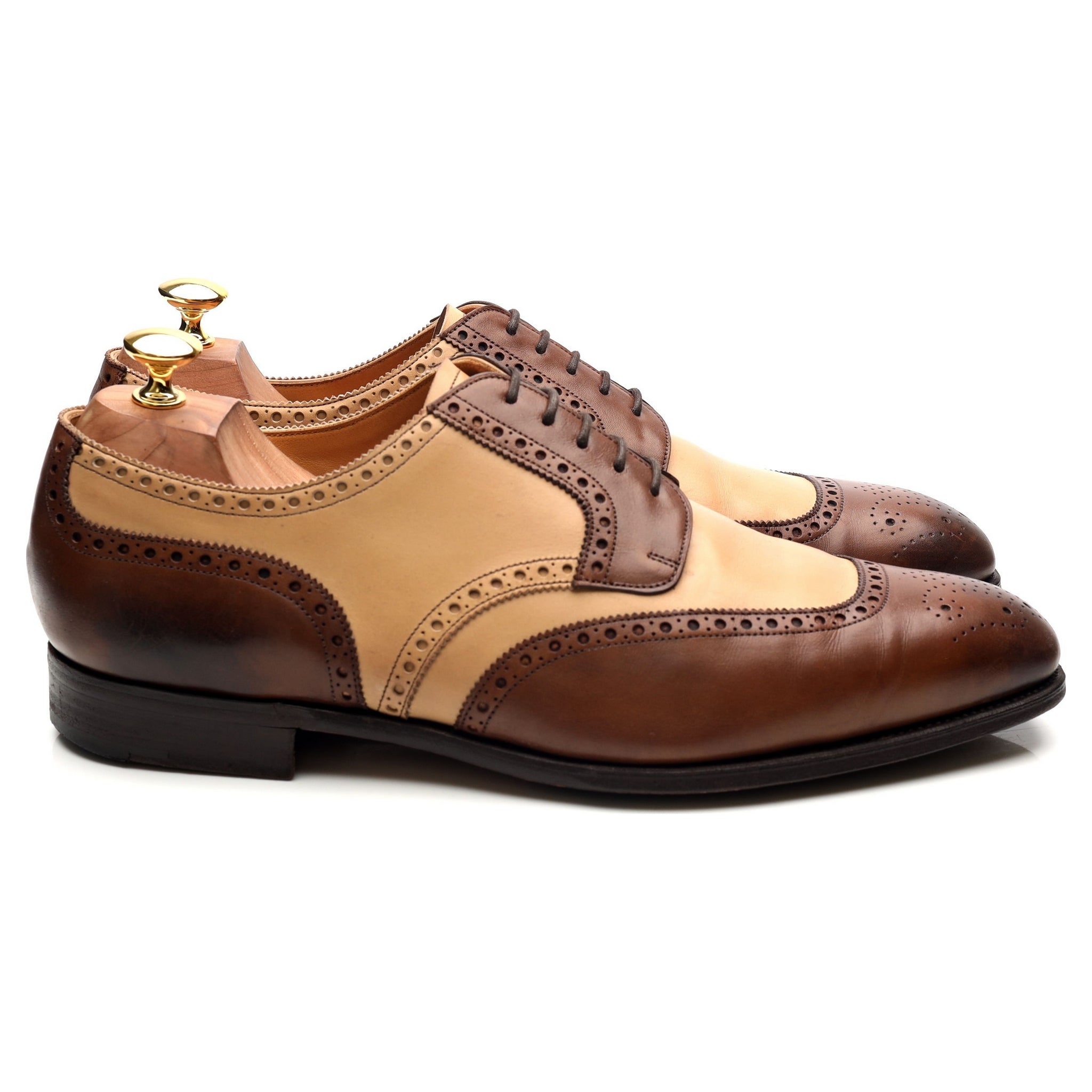 Edward Green derby cuir bicolore marron UK 10