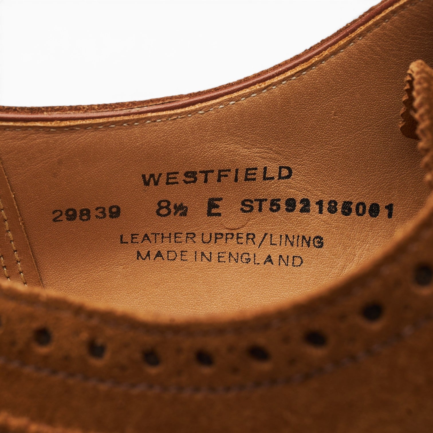 Crockett & Jones Westfield oxford brogue daim tabac 8,5