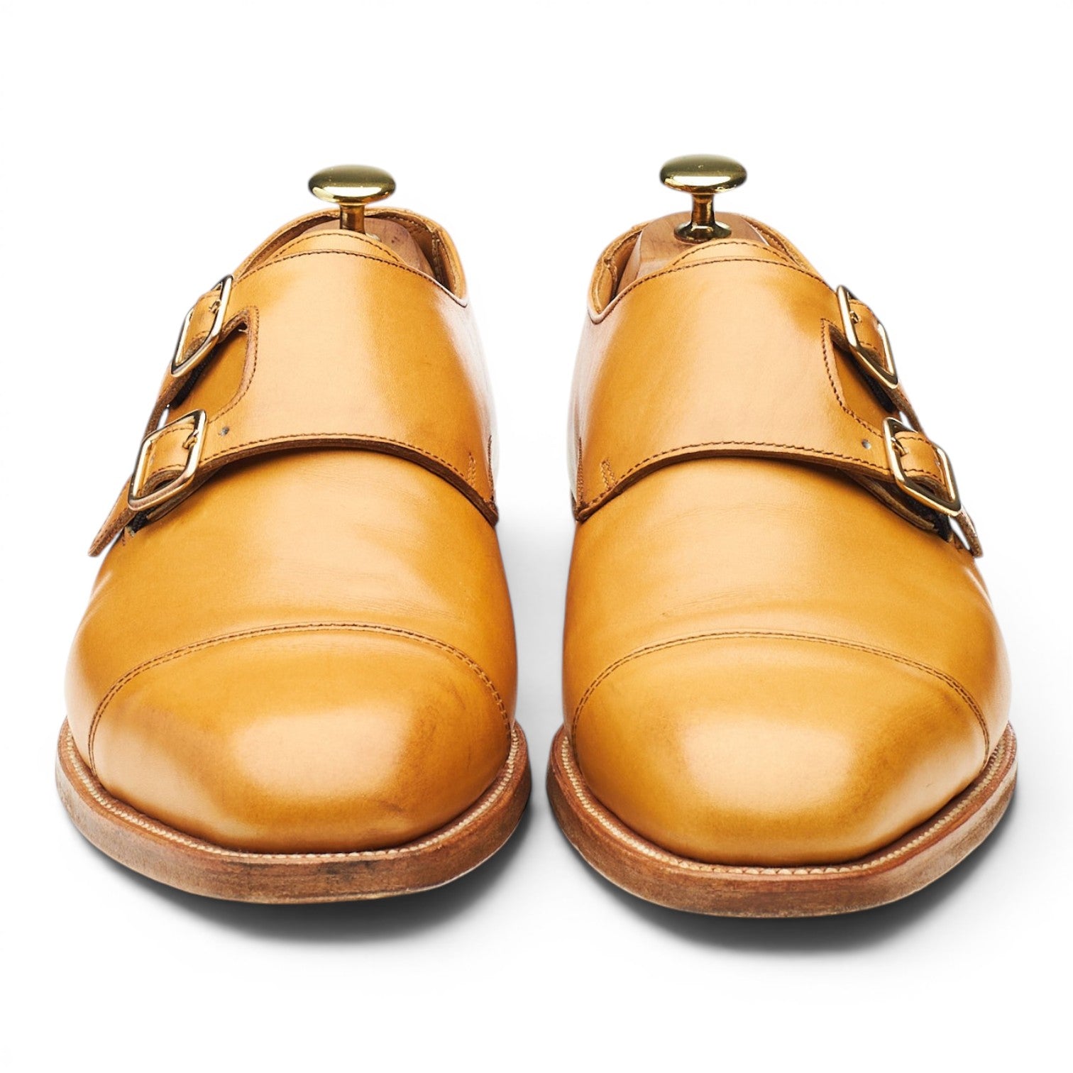 Tricker's double monks cuir marron UK 8 boucles