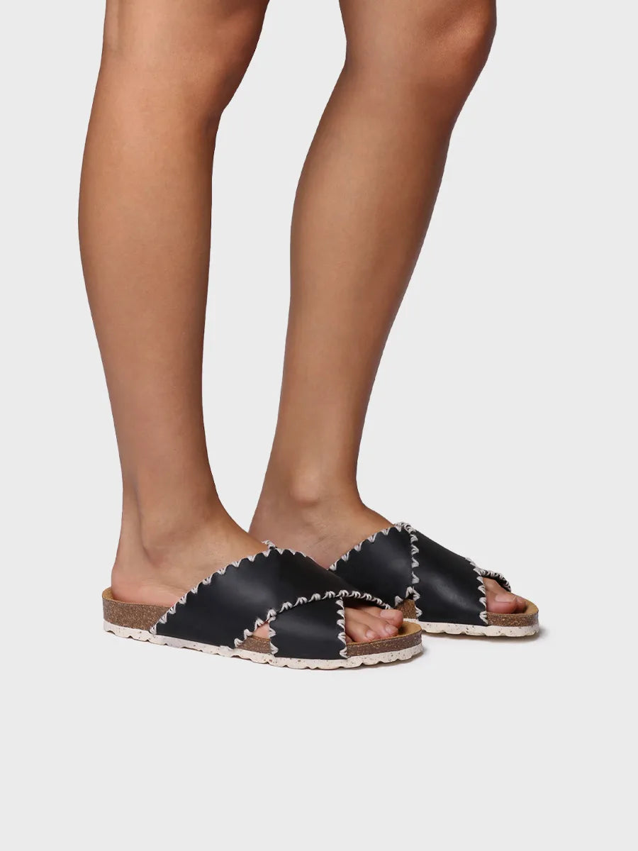 TONI PONS GRIT-PE sandale cuir noir brides croisées