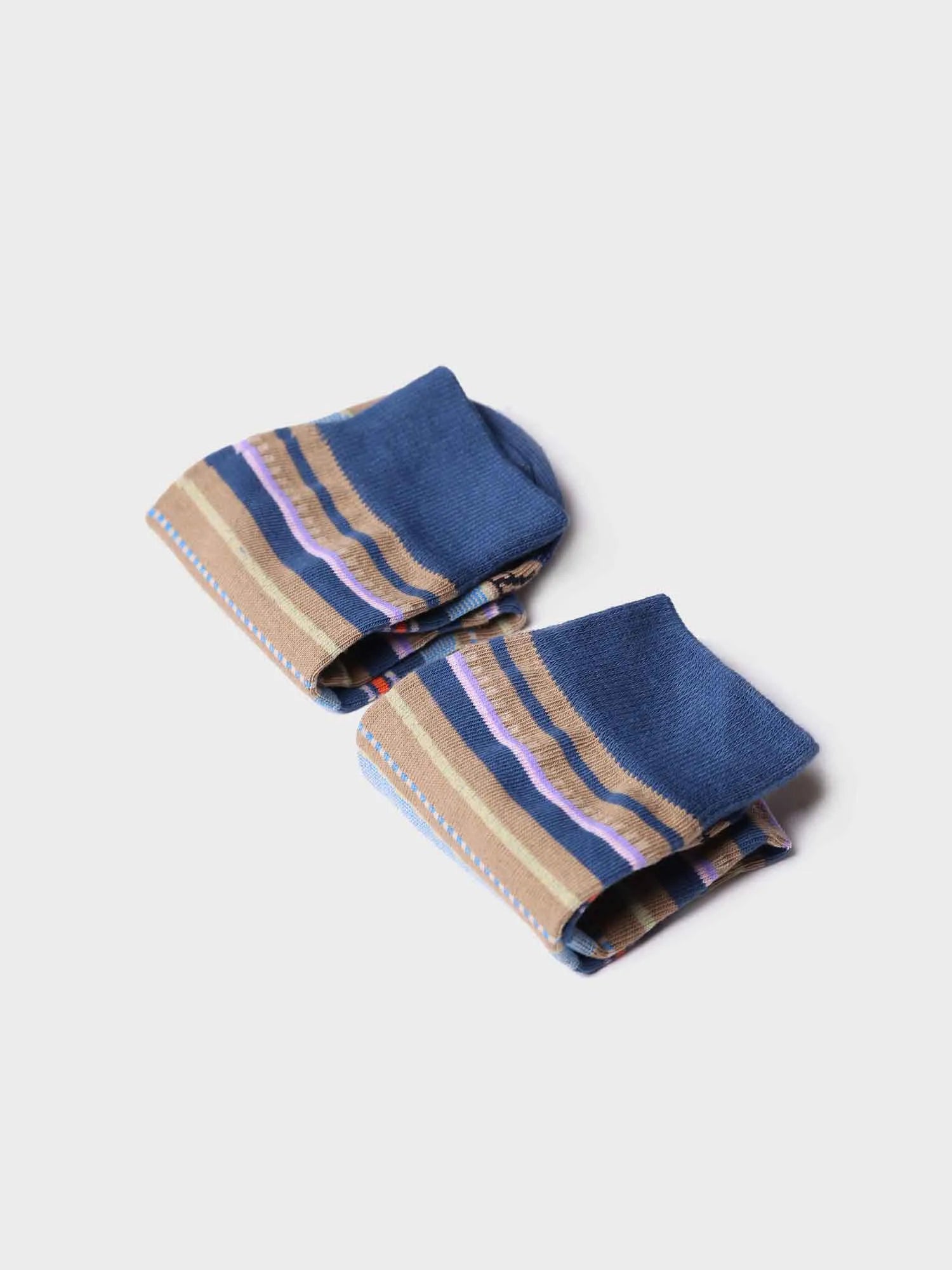 Toni Pons Quel-BR chaussettes coton rayées taupe