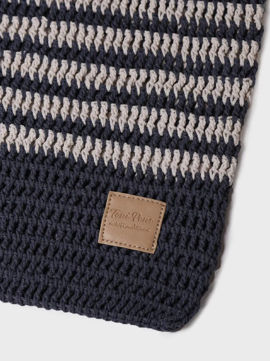 Toni Pons Goia sac crochet vegan marine-écru