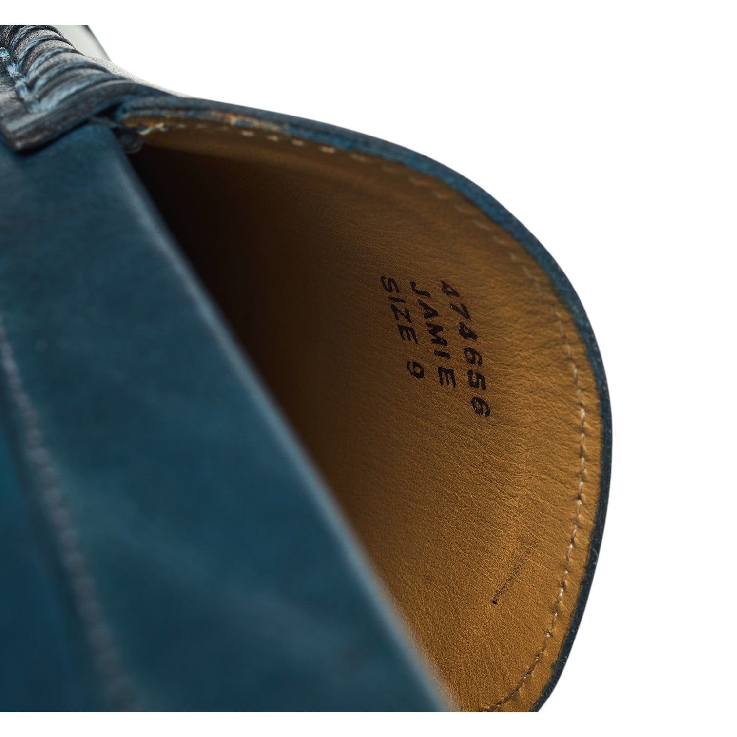 Barker Jamie mocassin driving cuir bleu UK 9