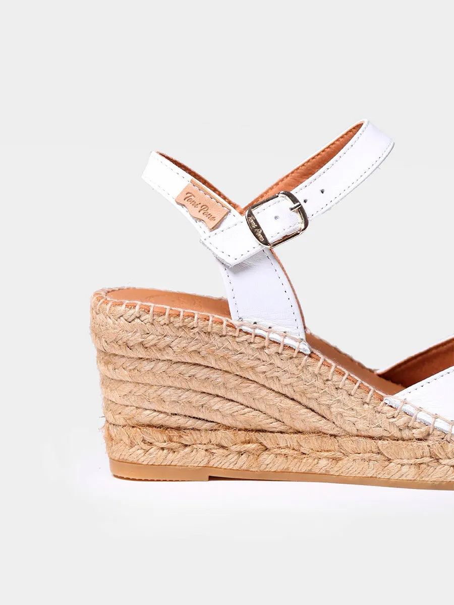 Toni Pons Sia-P espadrilles compensées cuir blanc