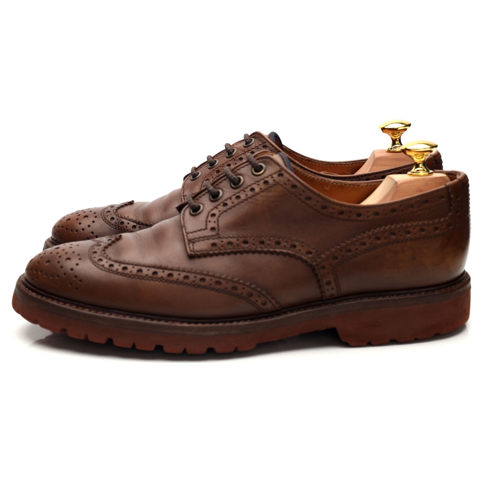 Brunello Cucinelli derbies brogues cuir marron UK 7