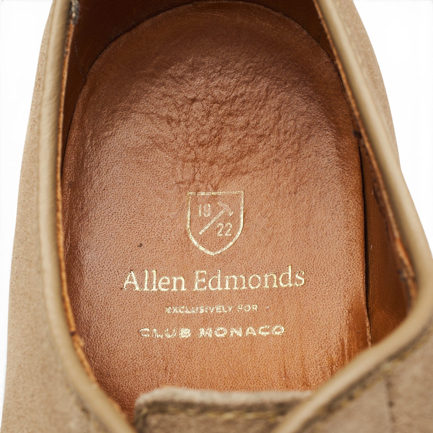 Allen Edmonds Leeds derby suède beige UK 7