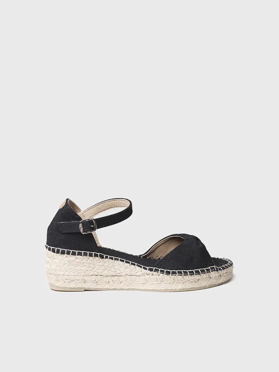 Toni Pons Bilma-L espadrille femme compensée noire vegan