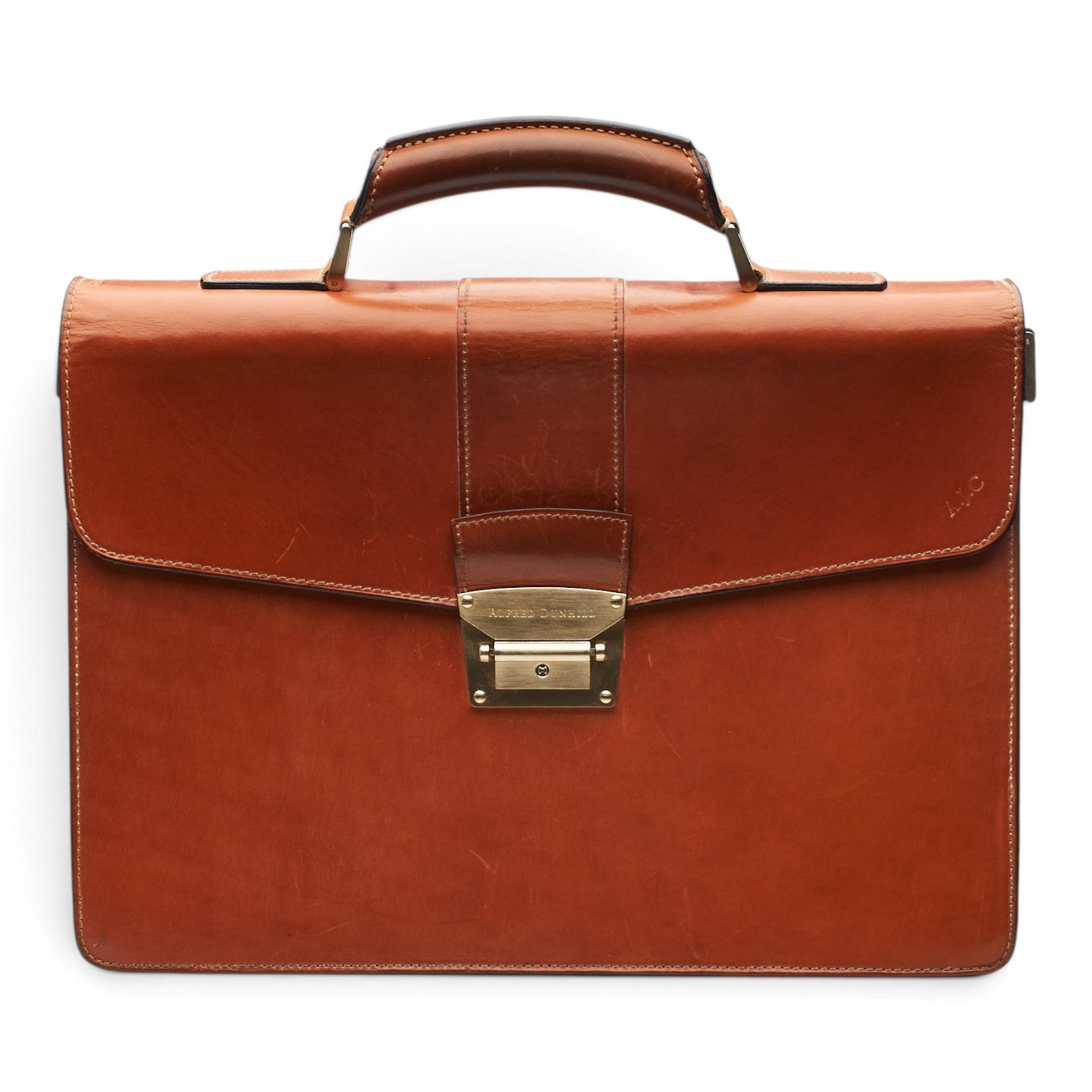 Dunhill Alfred serviette cuir marron 40 cm
