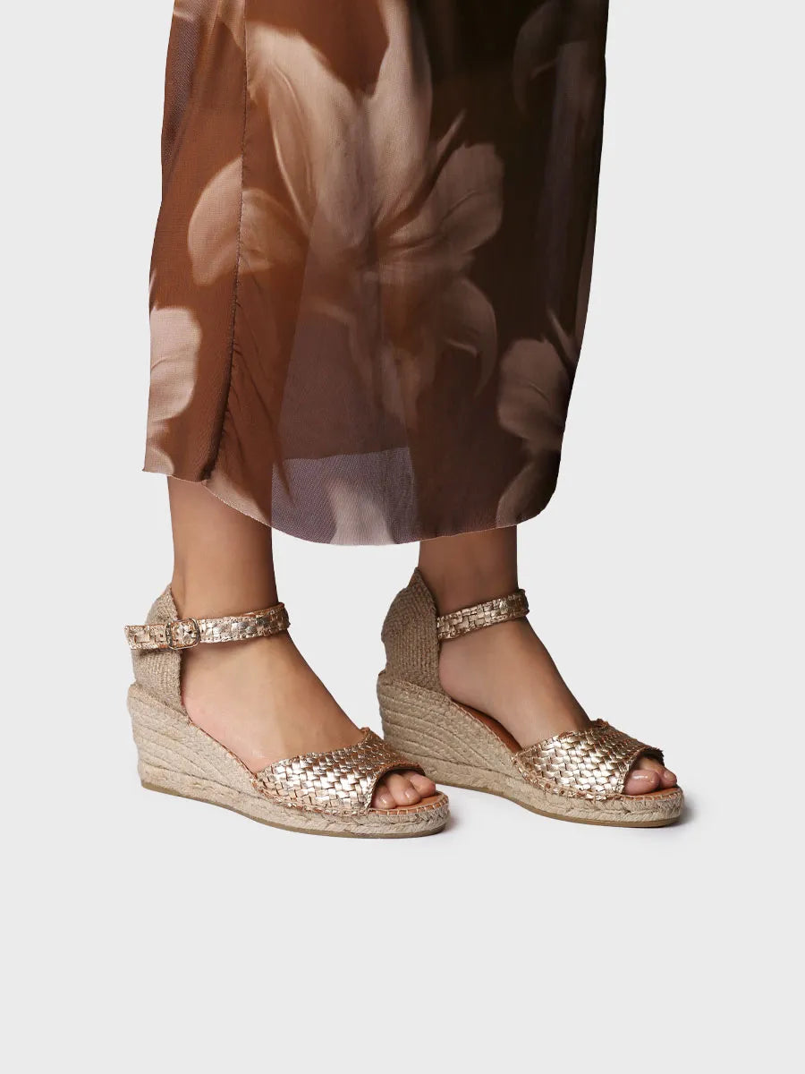 Toni Pons Sarai espadrille compensée cuir tressé