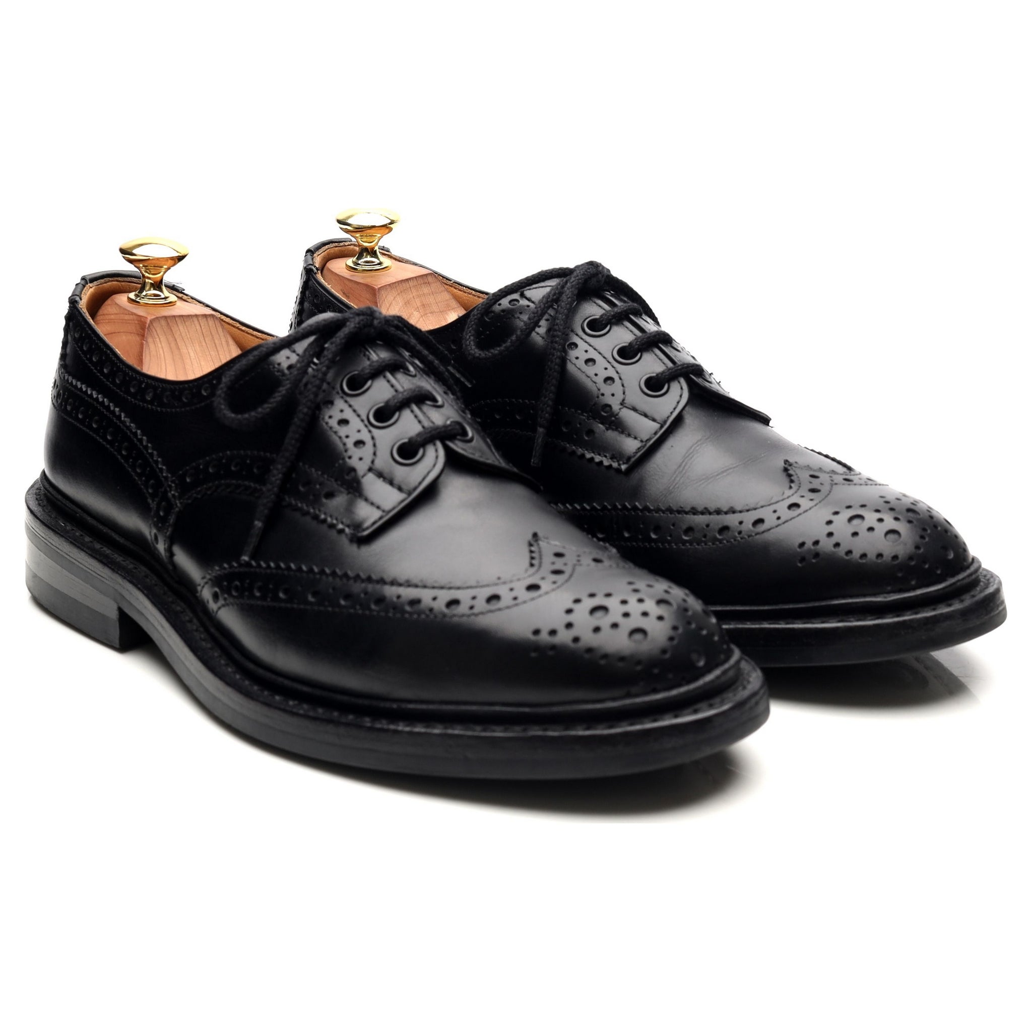 Tricker's Bourton derbys cuir noir UK 8