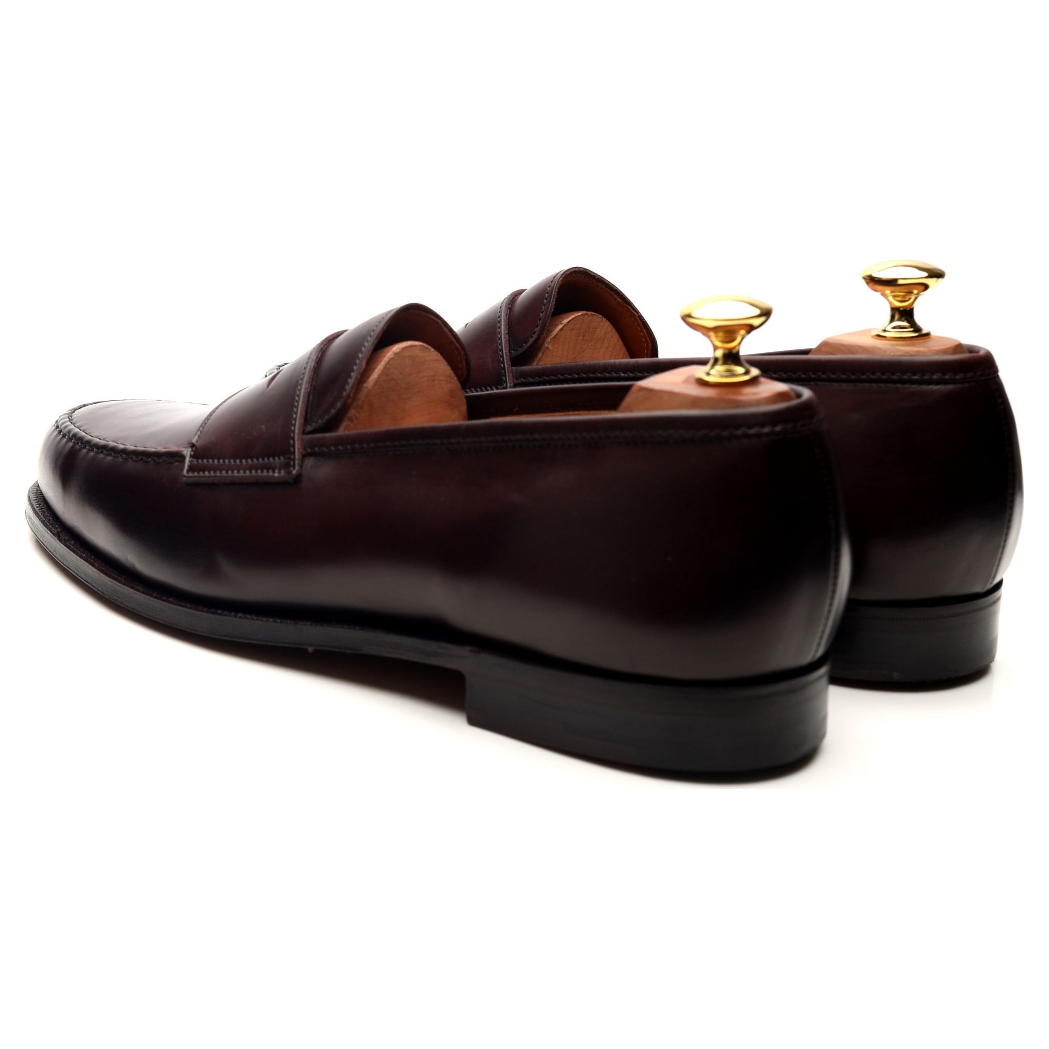 Crockett & Jones Boston mocassin cuir bordeaux UK 9,5