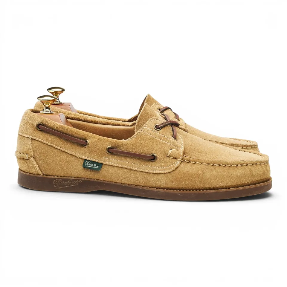 Paraboot Barth chaussures bateau suède beige UK 9.5