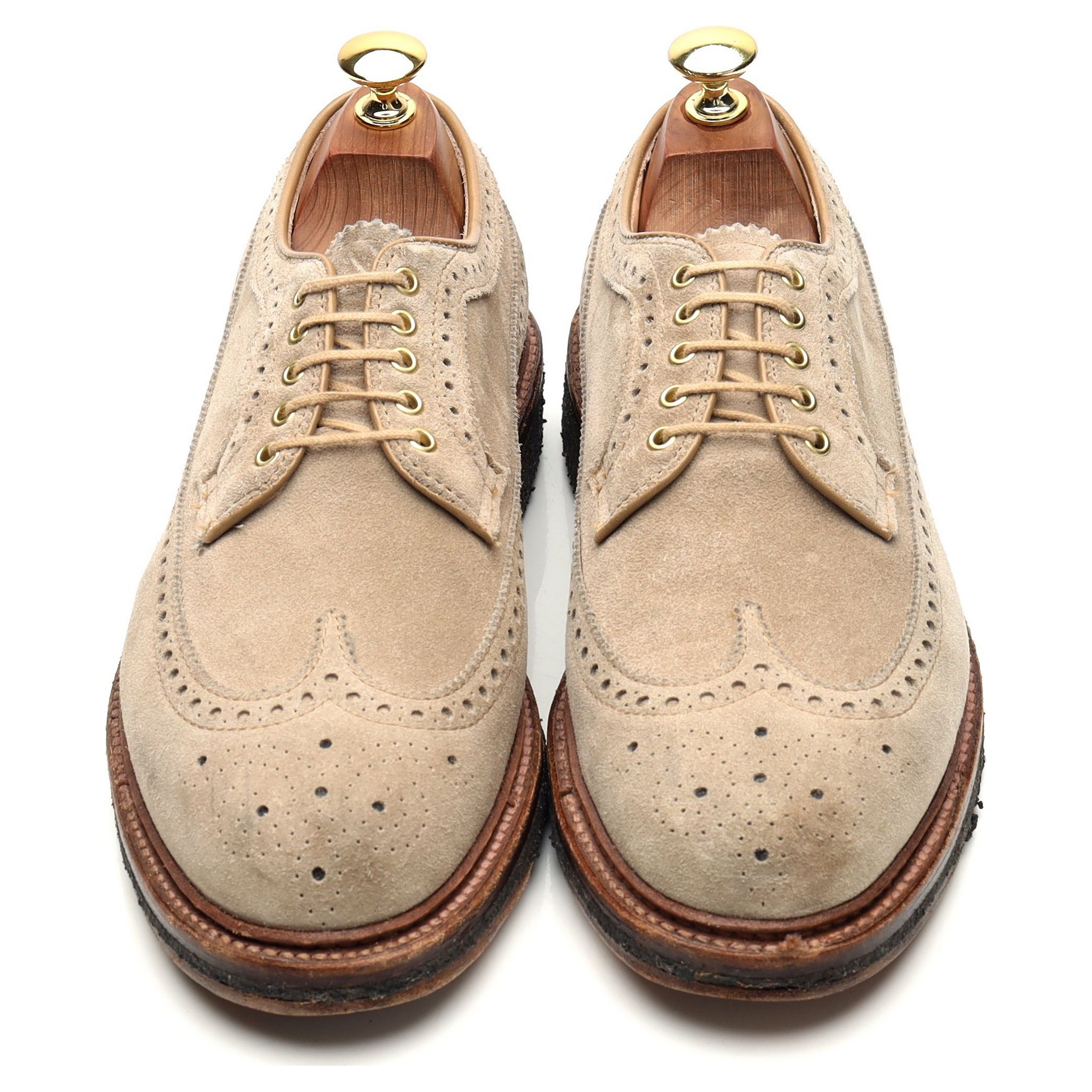 Alden D3609 derby brogue suède beige UK 6,5