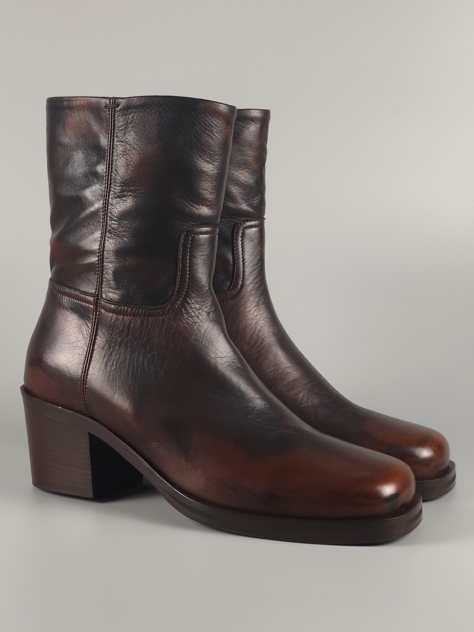 Lorena Paggi Glove bottines cuir noir dégradé