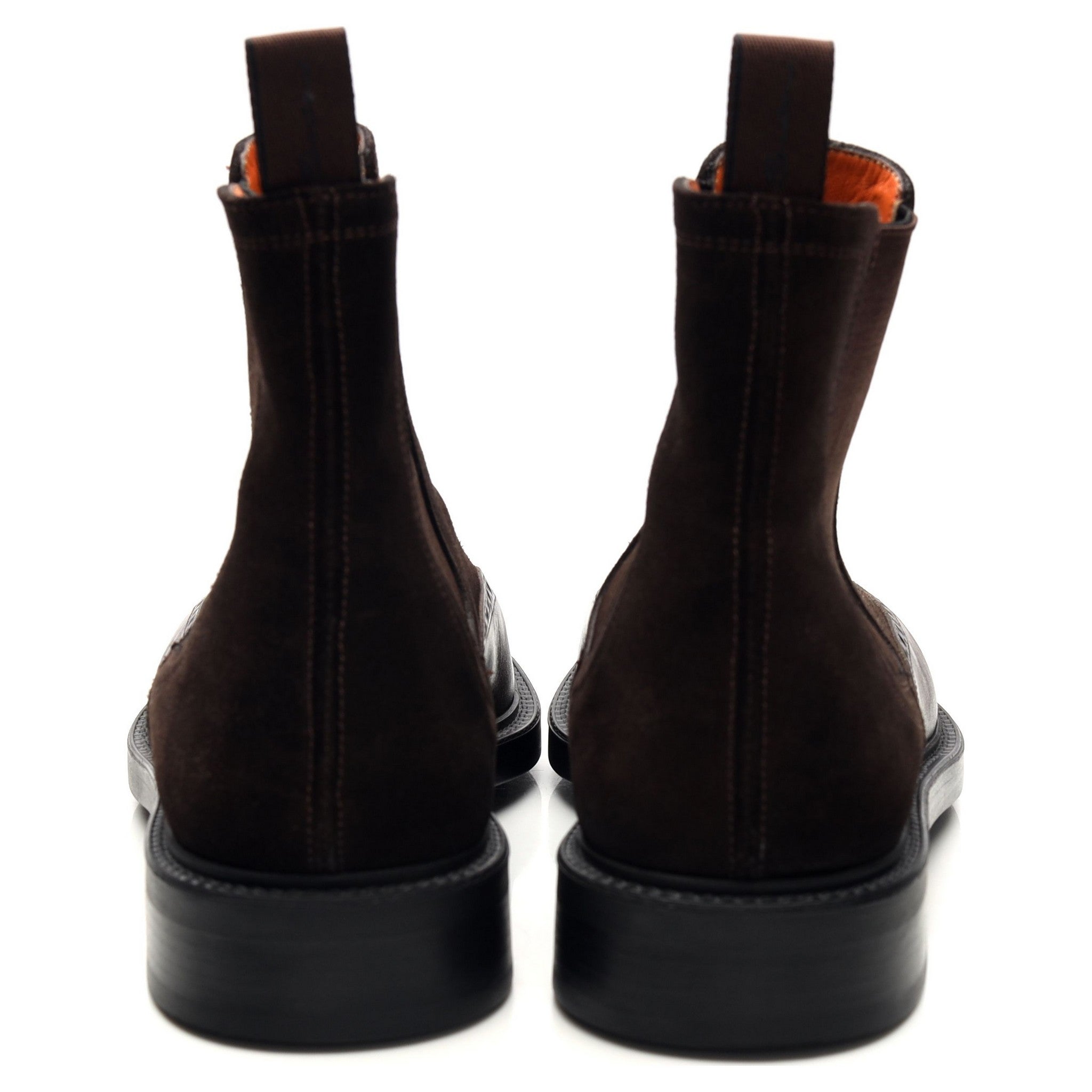 Santoni Chelsea bottines daim marron foncé 7