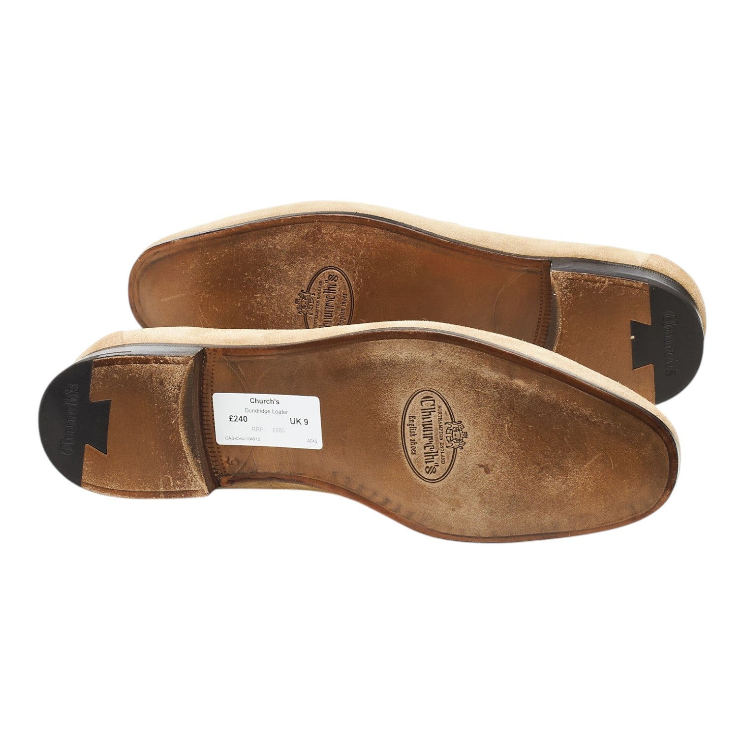 Church's Dundridge mocassins daim beige UK 9 semelle cuir