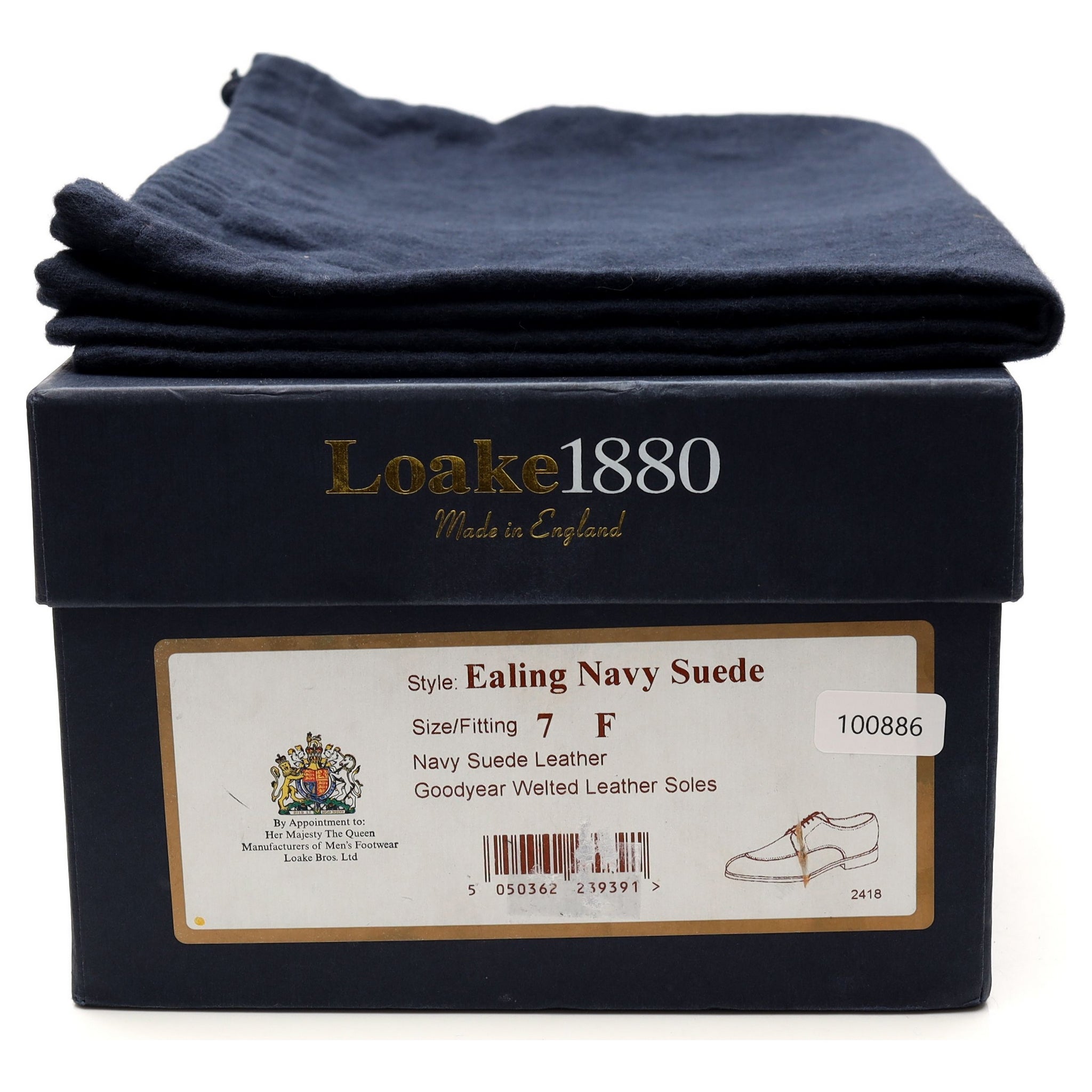 Loake 1880 Ealing derby suède bleu UK 7