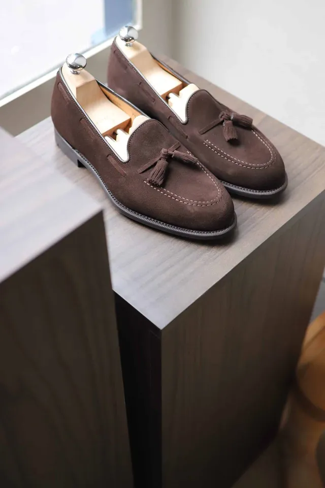 Malfroid Goodwood mocassin pompons veau velours