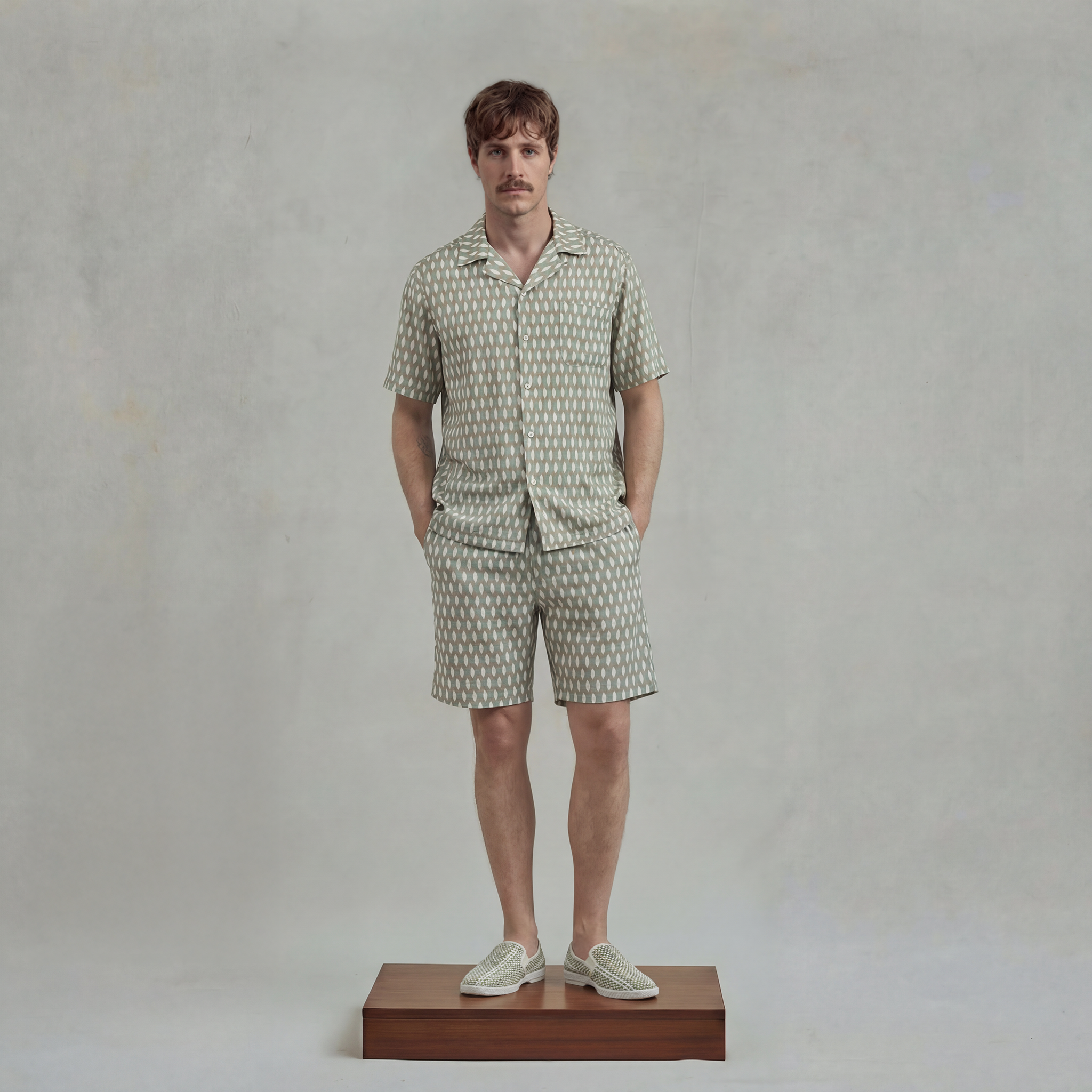 Rivieras Cali chemise hawaïenne vert d’eau légère