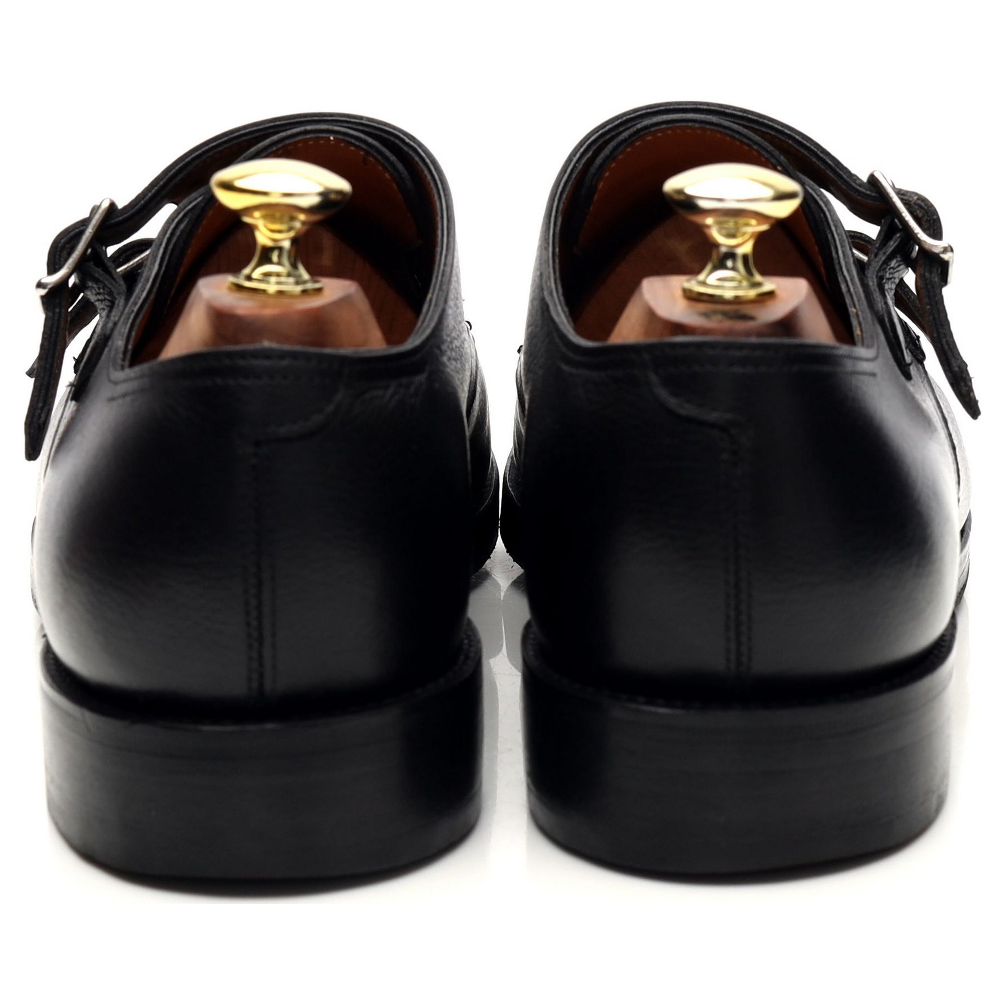 John Lobb William monk cuir noir grainé UK 7.5