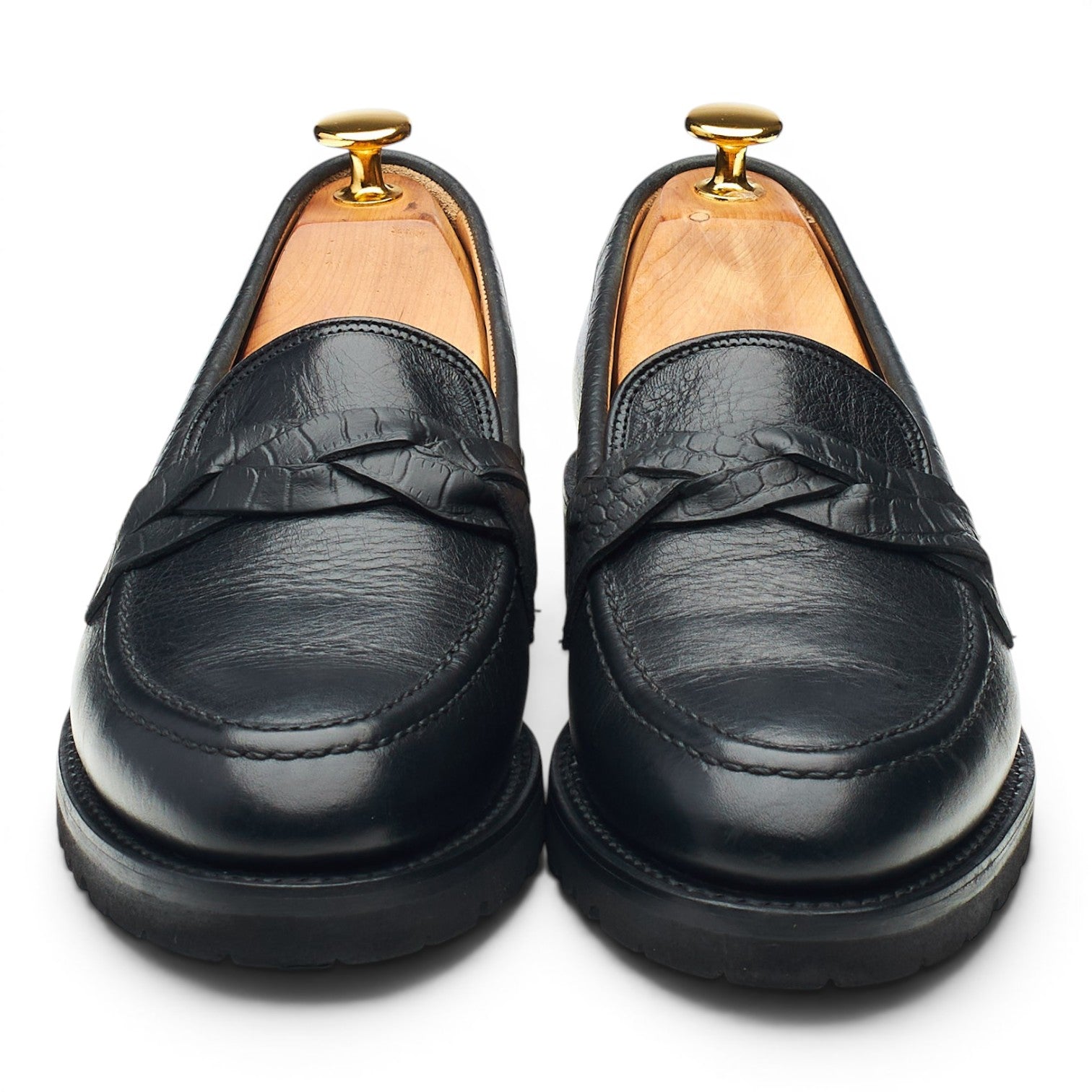 Cheaney Cora Mocassin cuir noir pointure UK 6 semelle gomme