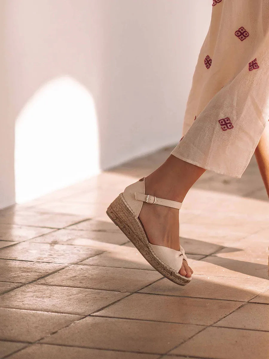 Toni Pons Bilma-L espadrilles compensées écru vegan 5 cm