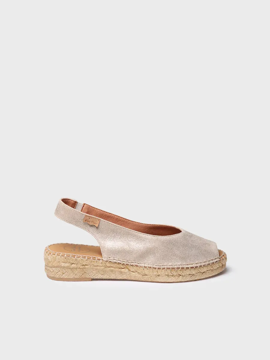Toni Pons Erica-AS espadrille cuir brillant Champagne