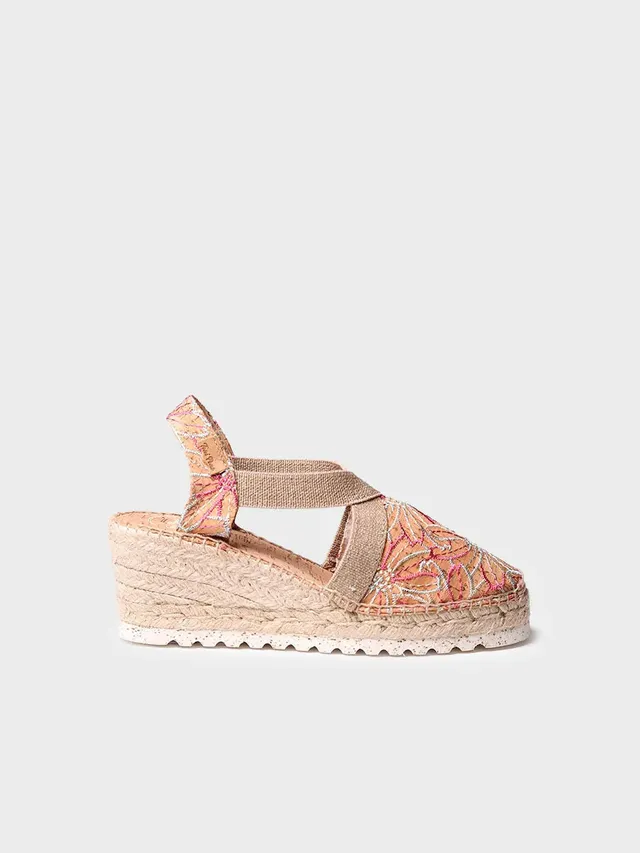 Toni Pons Terra-BI espadrille compensée femme brodée 7 cm