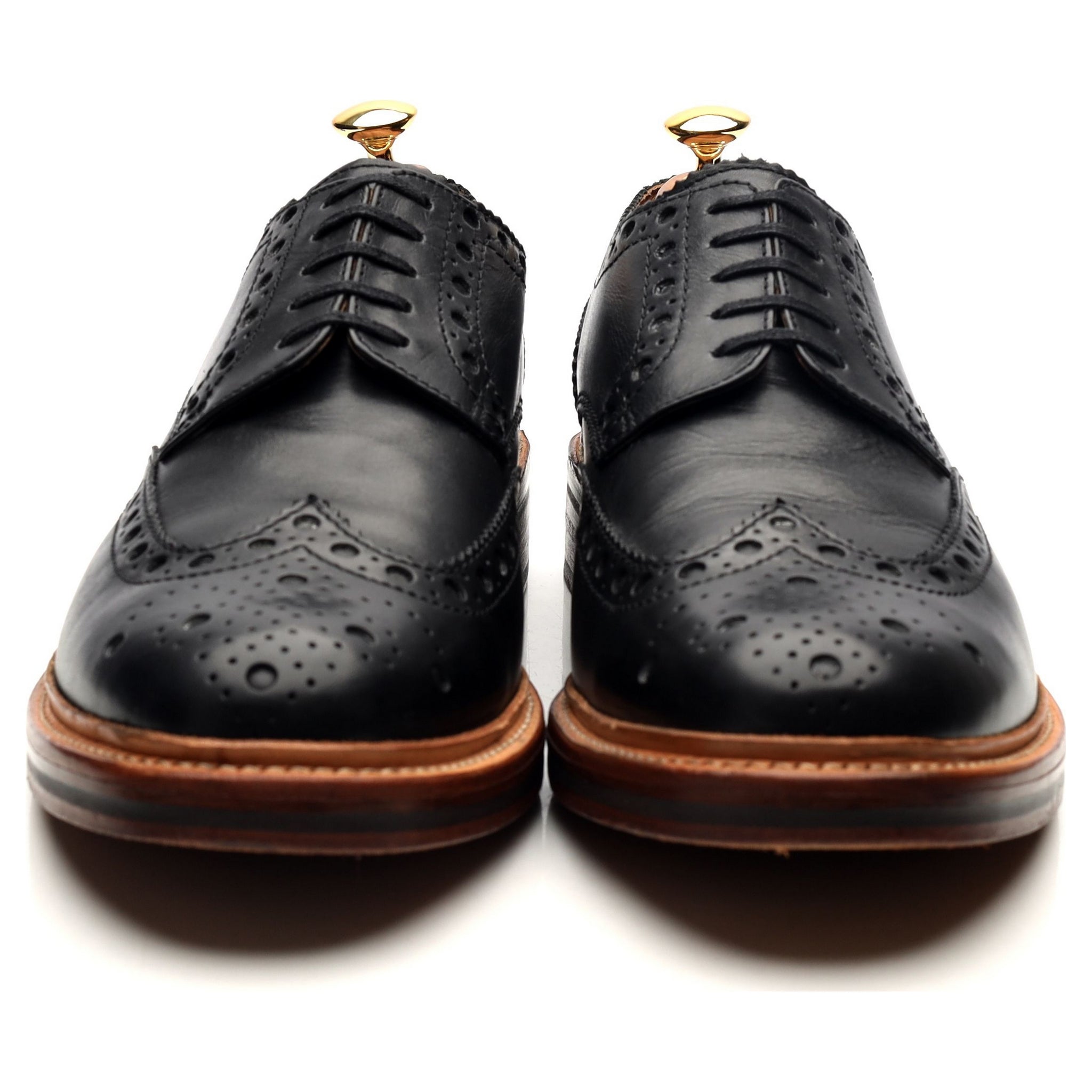 Grenson Archie derbies brogues cuir noir UK 10,5