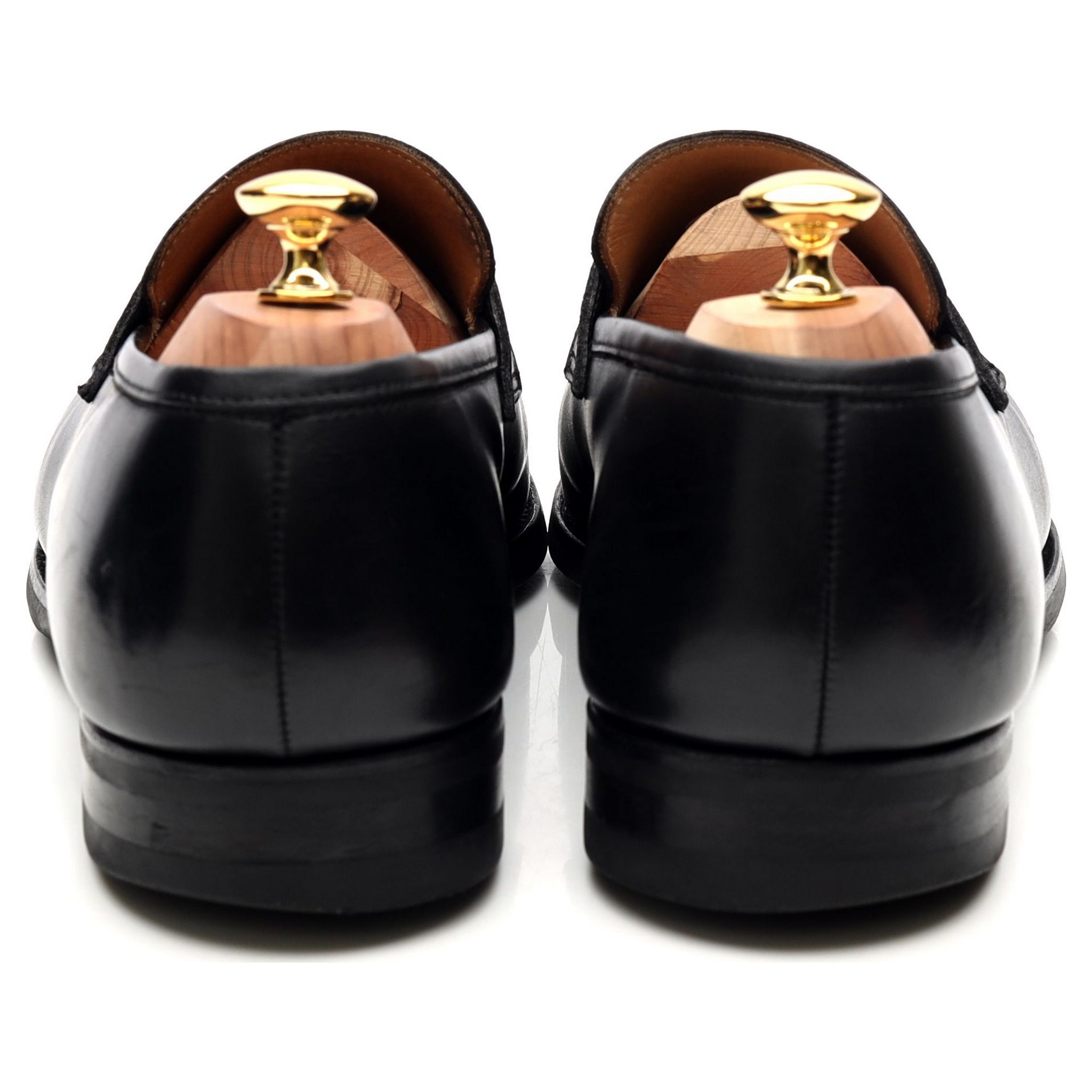 Crockett & Jones Sydney mocassins cuir noir UK 10 semelle gomme