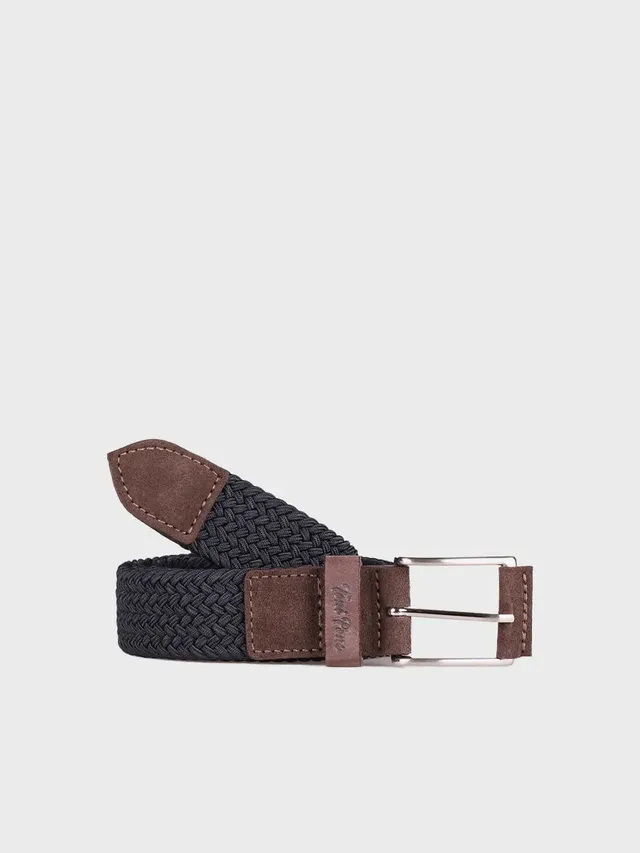 Toni Pons Eric ceinture homme bleu marine tressée élastique