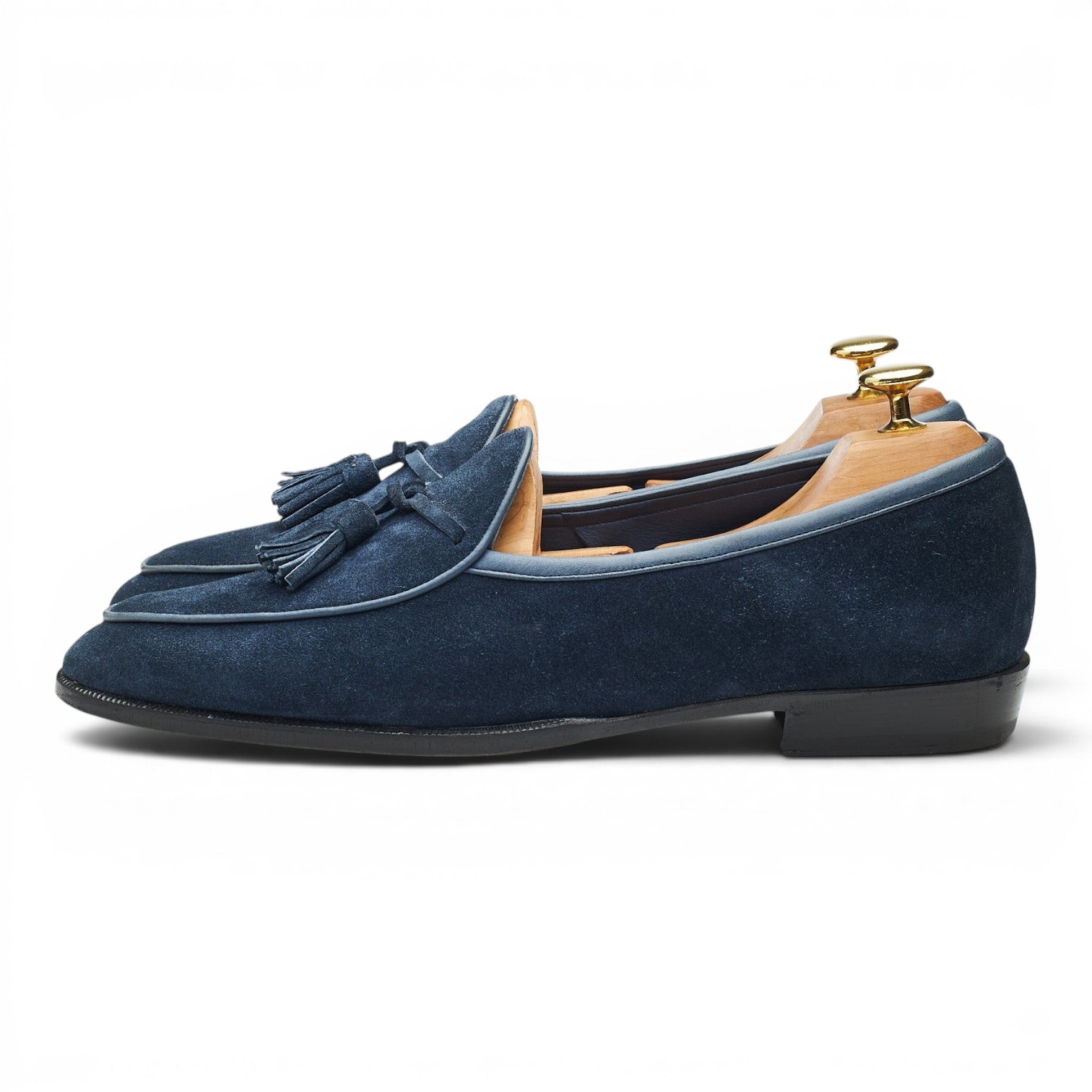 Baudoin & Lange Sagan Classic mocassins daim bleu marine UK 8.5