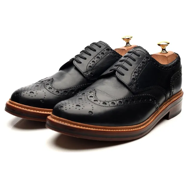Grenson Archie derbies brogues cuir noir UK 10,5
