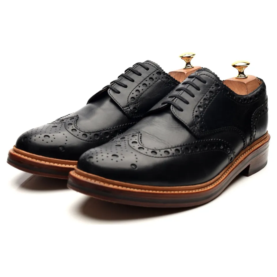 Grenson Archie derbies brogues cuir noir UK 10,5