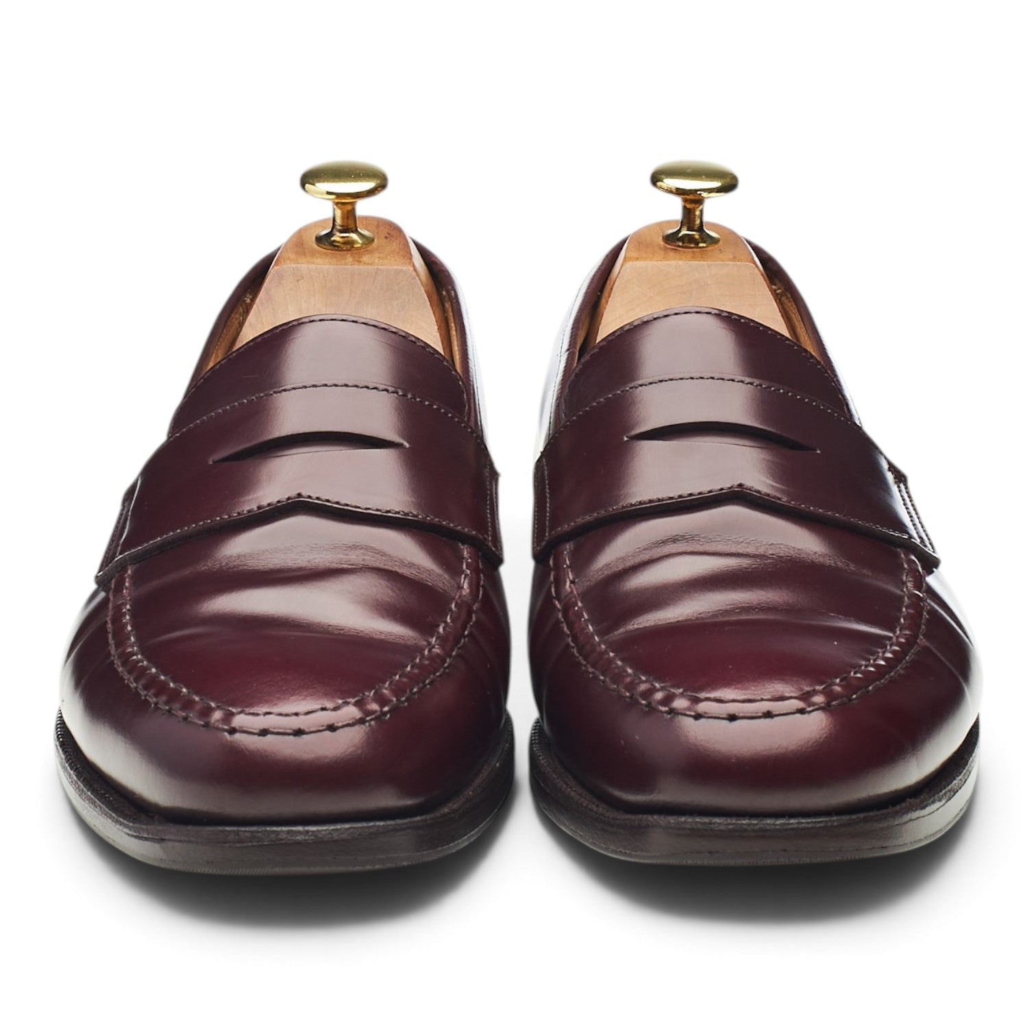 Crockett & Jones Boston mocassins cuir bordeaux UK 8.5