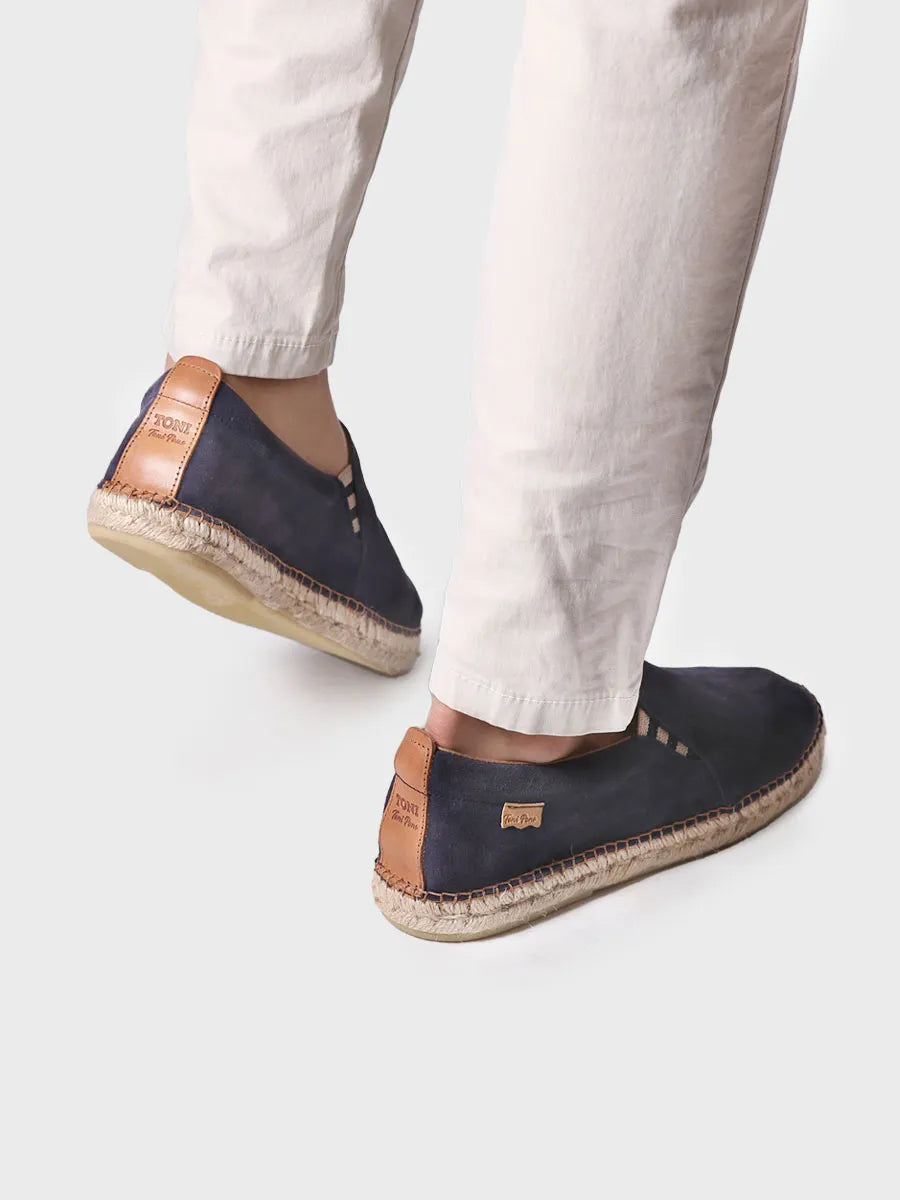 Toni Pons Marti espadrille homme suède bleu nuit