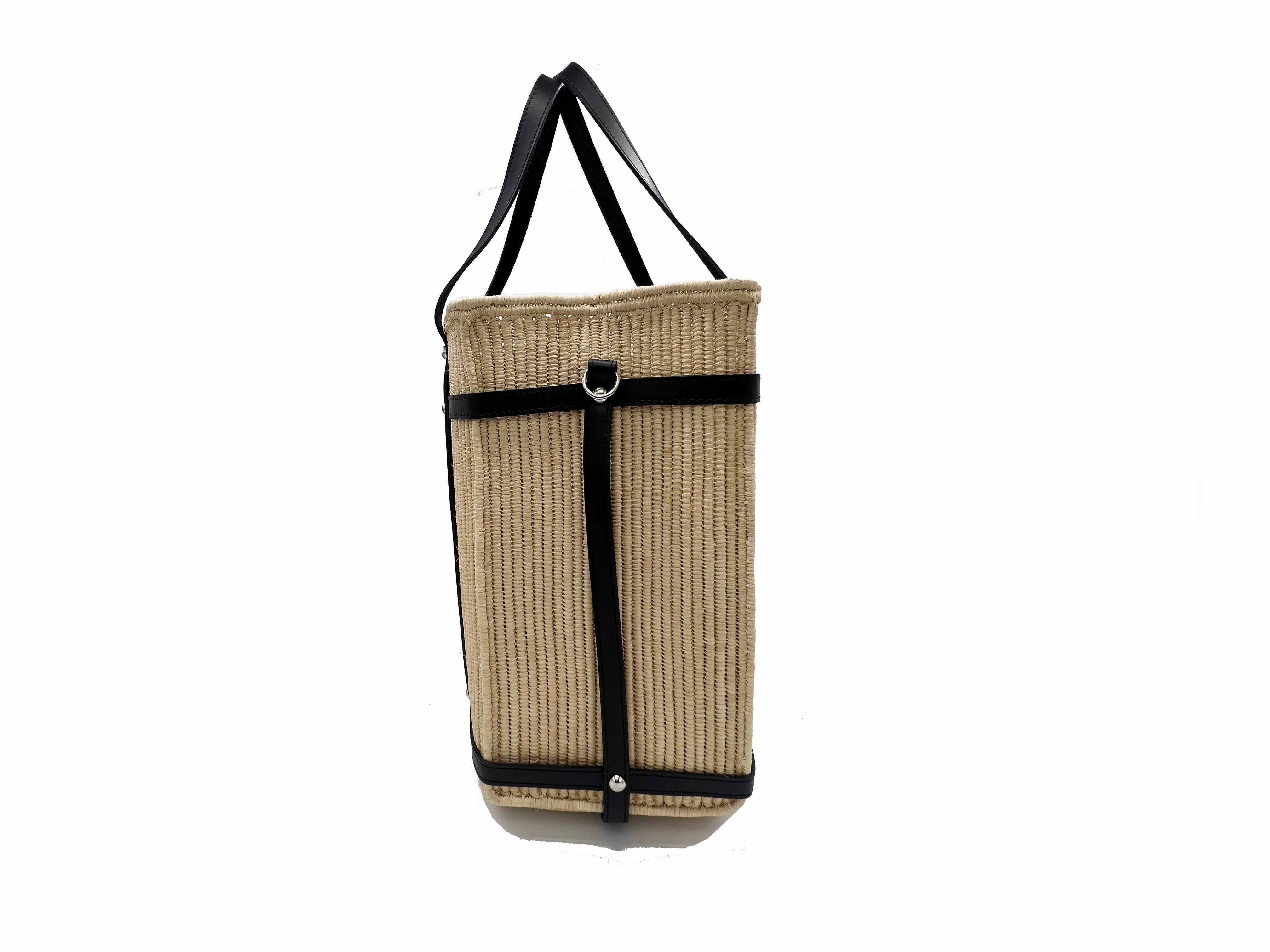 Contre-Allée Oualidia sac cabas raphia naturel réversible