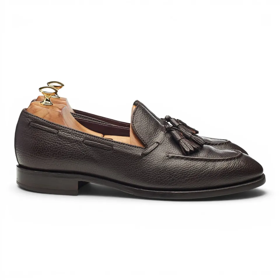 Carmina 80215 mocassin pompons cuir marron UK 9.5