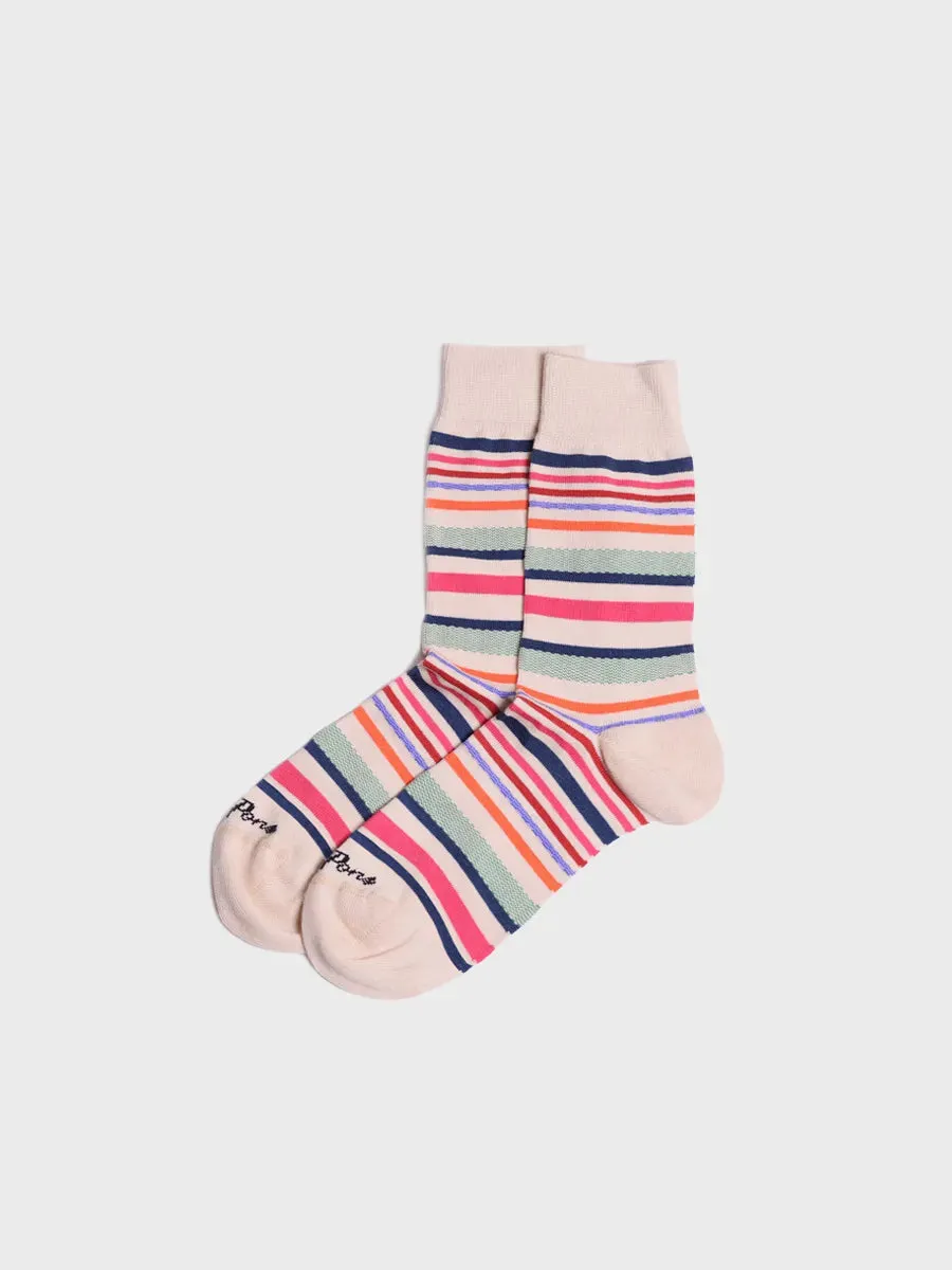 Toni Pons Quel-BR chaussettes coton rayées taupe