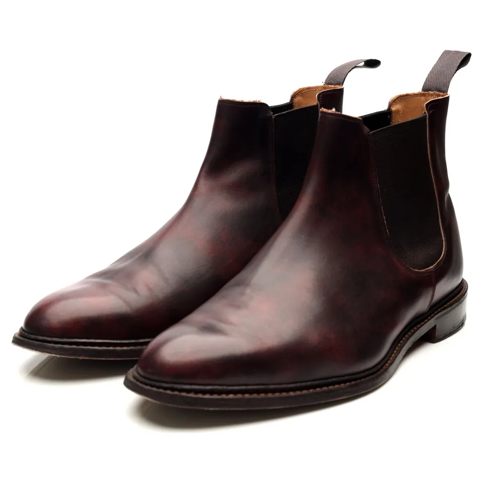 Tricker's Roxbury bottines chelsea cuir bordeaux UK 12