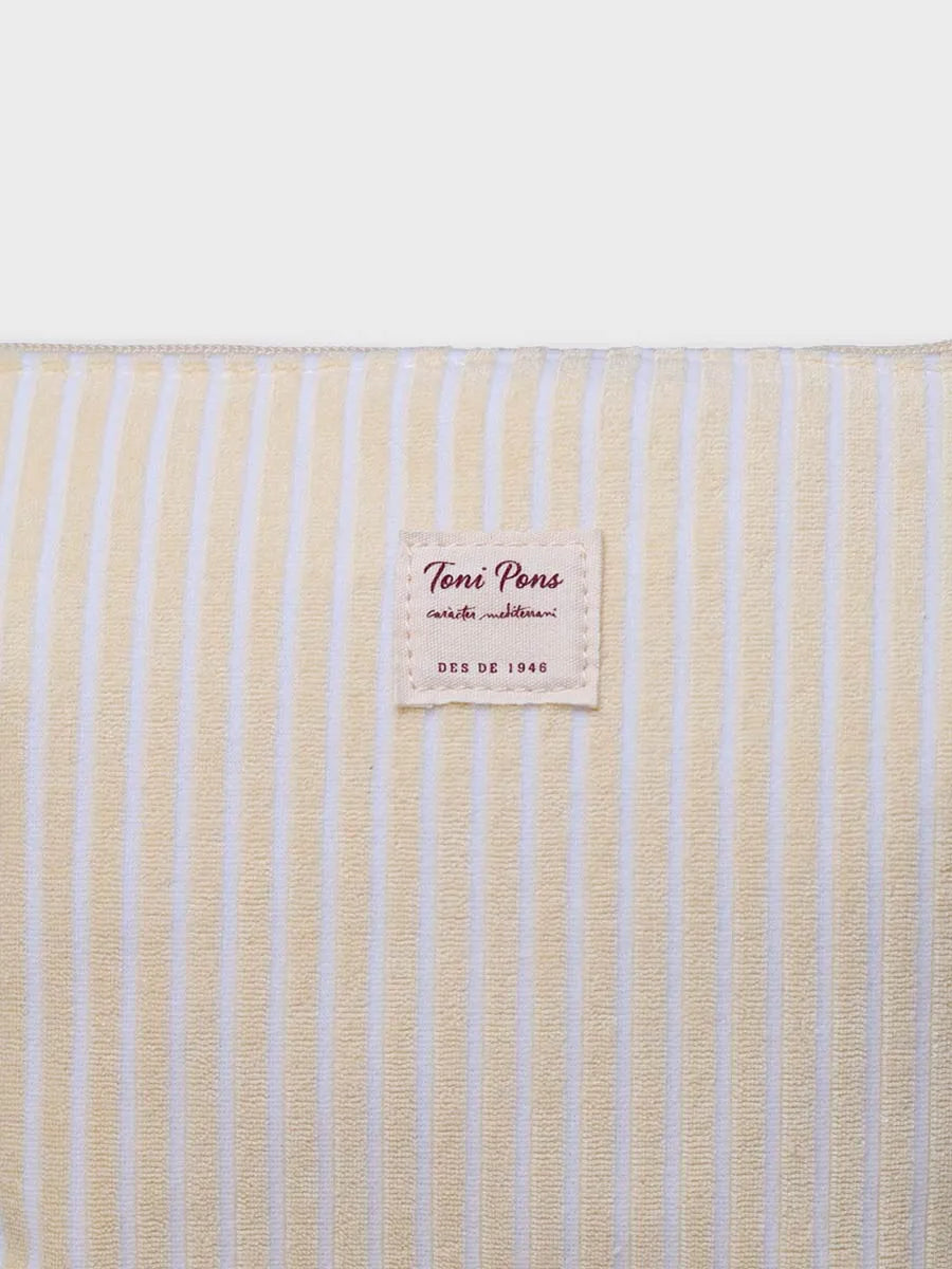 Toni Pons Camboriu trousse toilette rayée vanille 20x29 cm