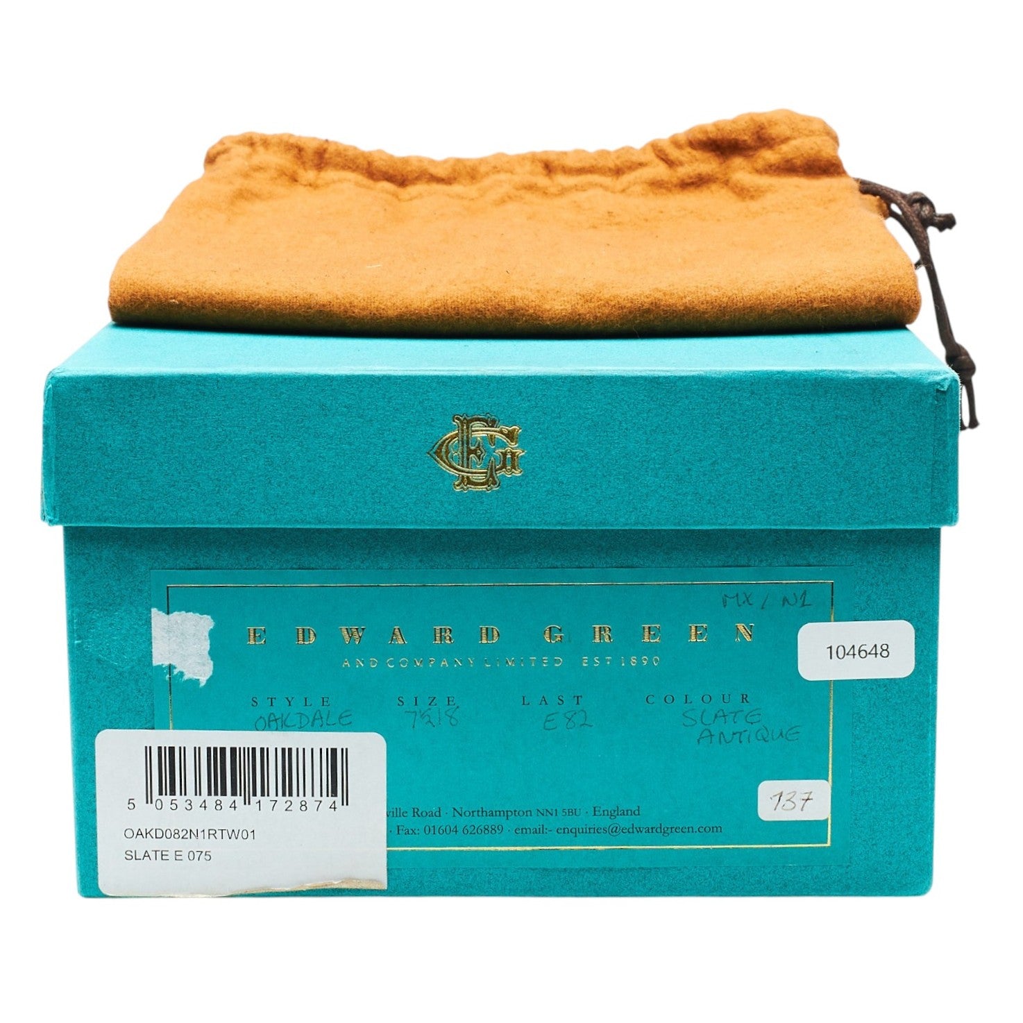 Edward Green Oakdale oxford cuir gris foncé 7,5 UK