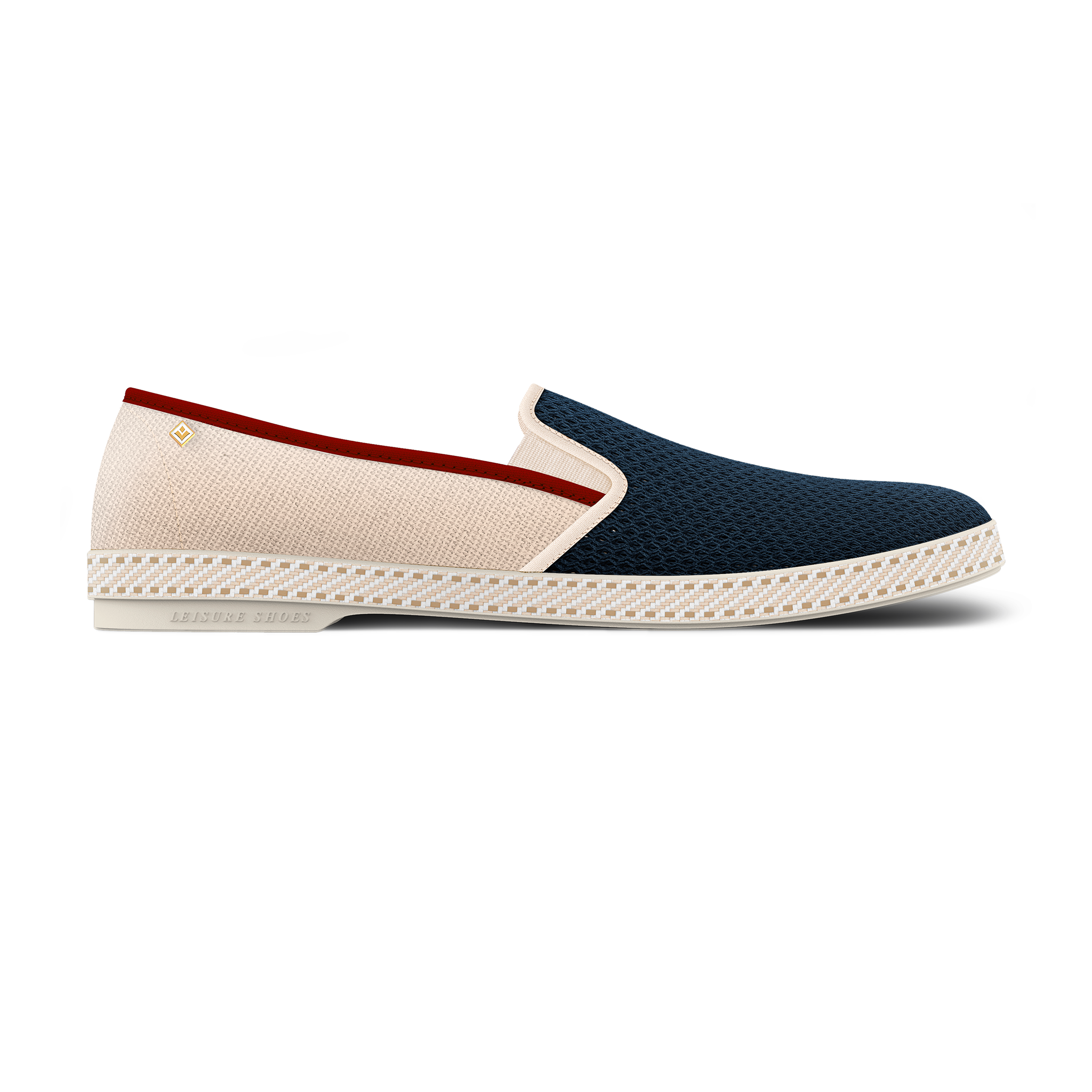 Rivieras Classic 9295 espadrille mesh marine toile écrue