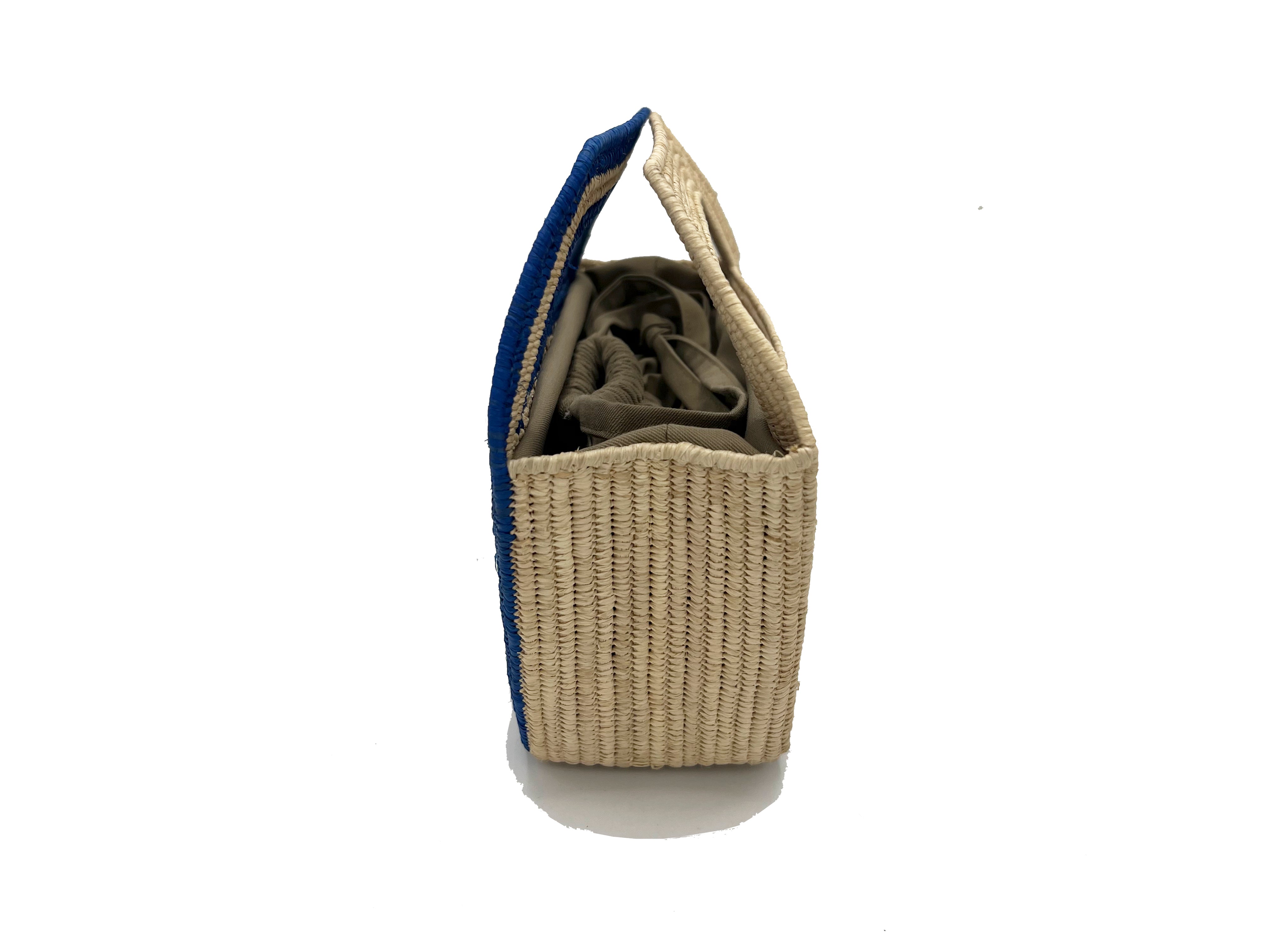 Contre-Allée Ifran sac raphia naturel bleu