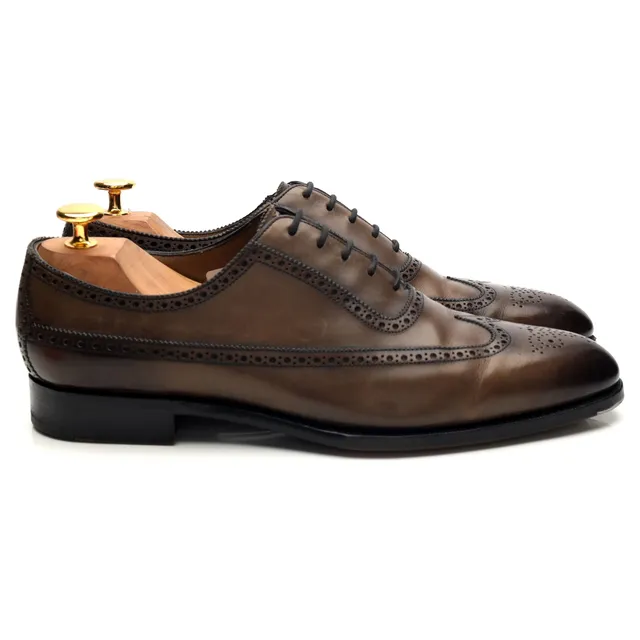Edward Green Oakdale oxford brogues cuir gris UK 8