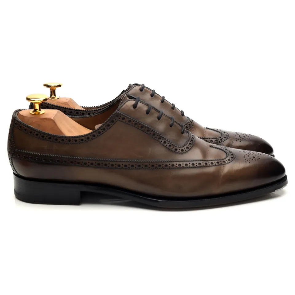 Edward Green Oakdale oxford brogues cuir gris UK 8